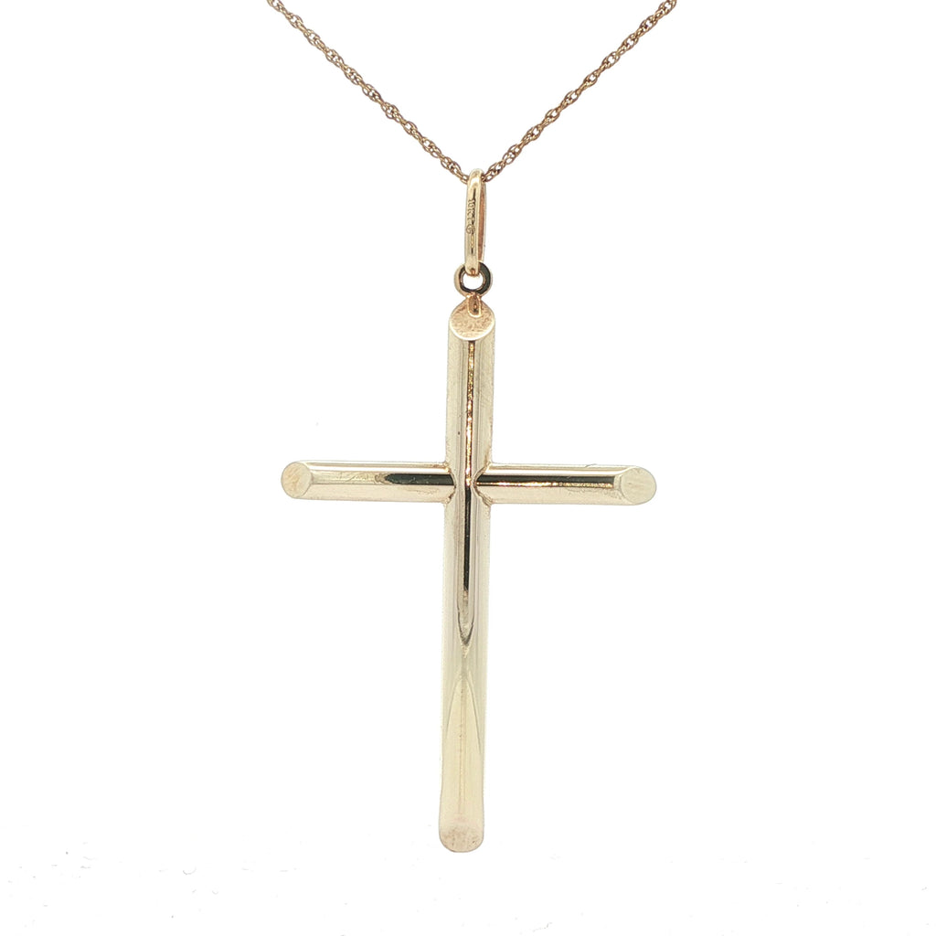 Vintage Estate 10K Yellow Gold Plain Cross Pendant