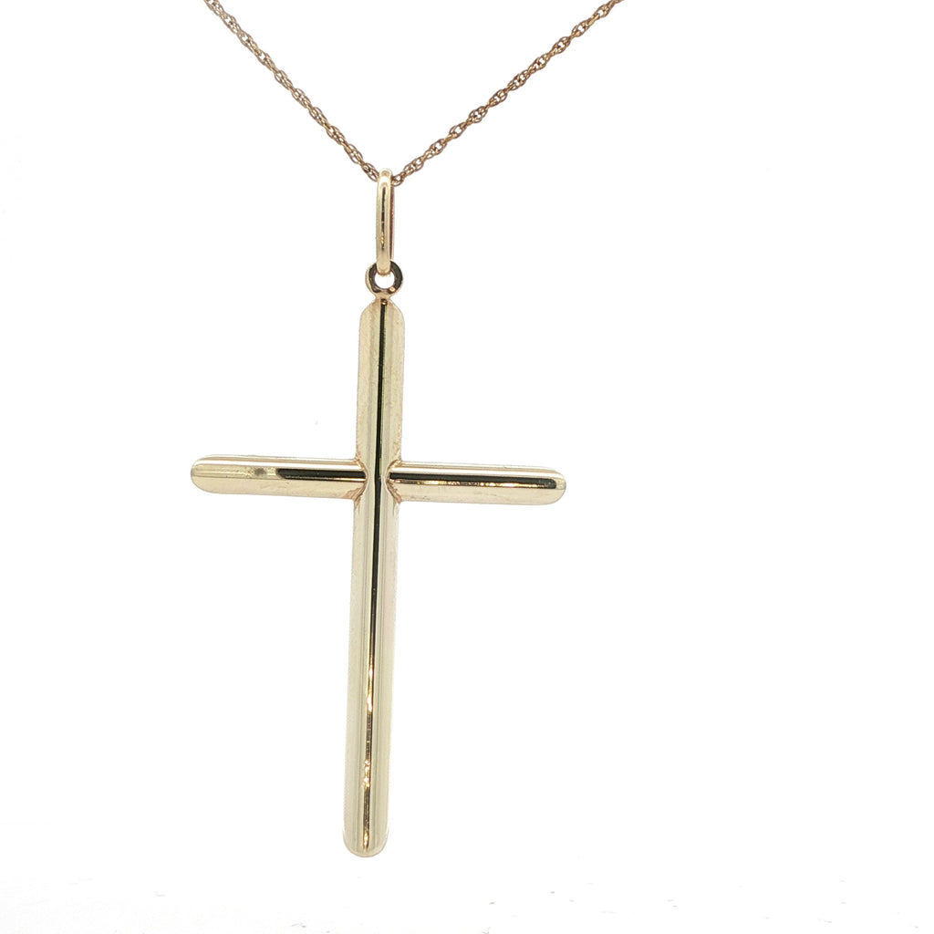Vintage Estate 10K Yellow Gold Plain Cross Pendant