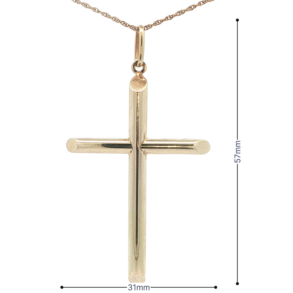 Vintage Estate 10K Yellow Gold Plain Cross Pendant