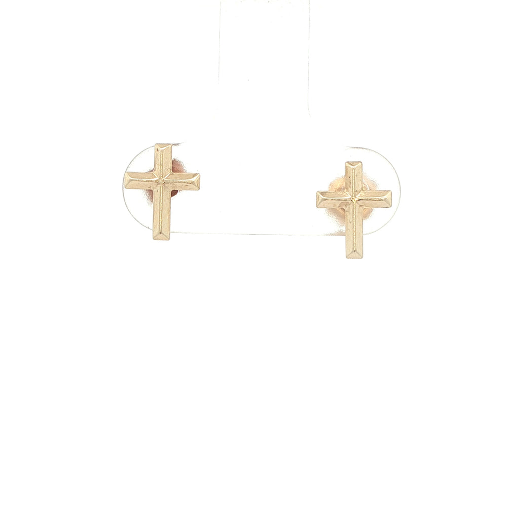 Estate 14K Yellow Gold Cross Stud Earrings
