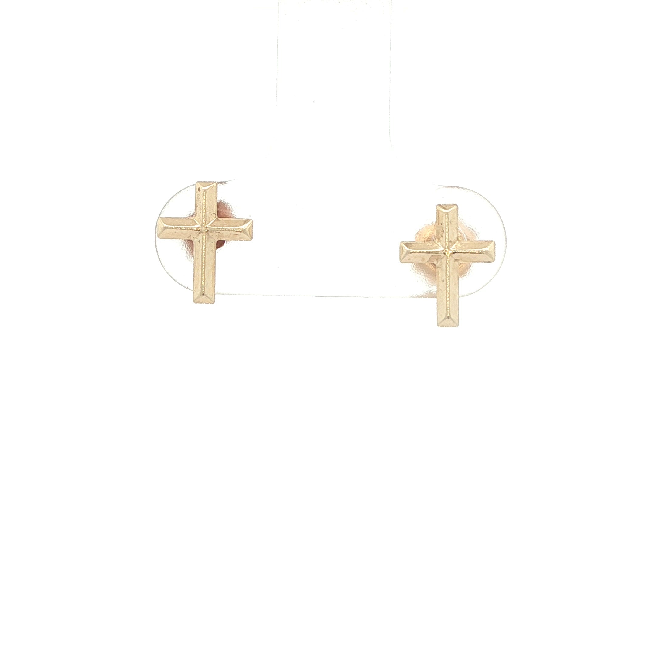 Estate 14K Yellow Gold Cross Stud Earrings