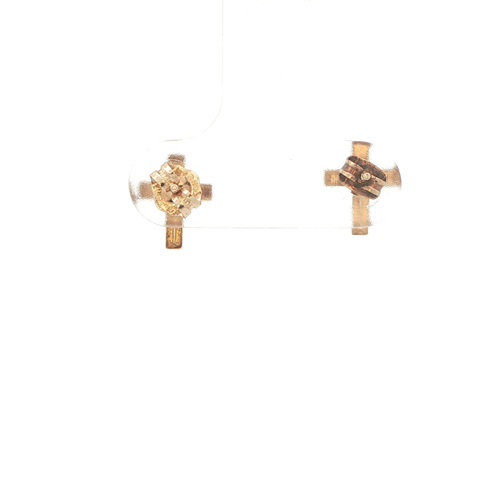 Estate 14K Yellow Gold Cross Stud Earrings