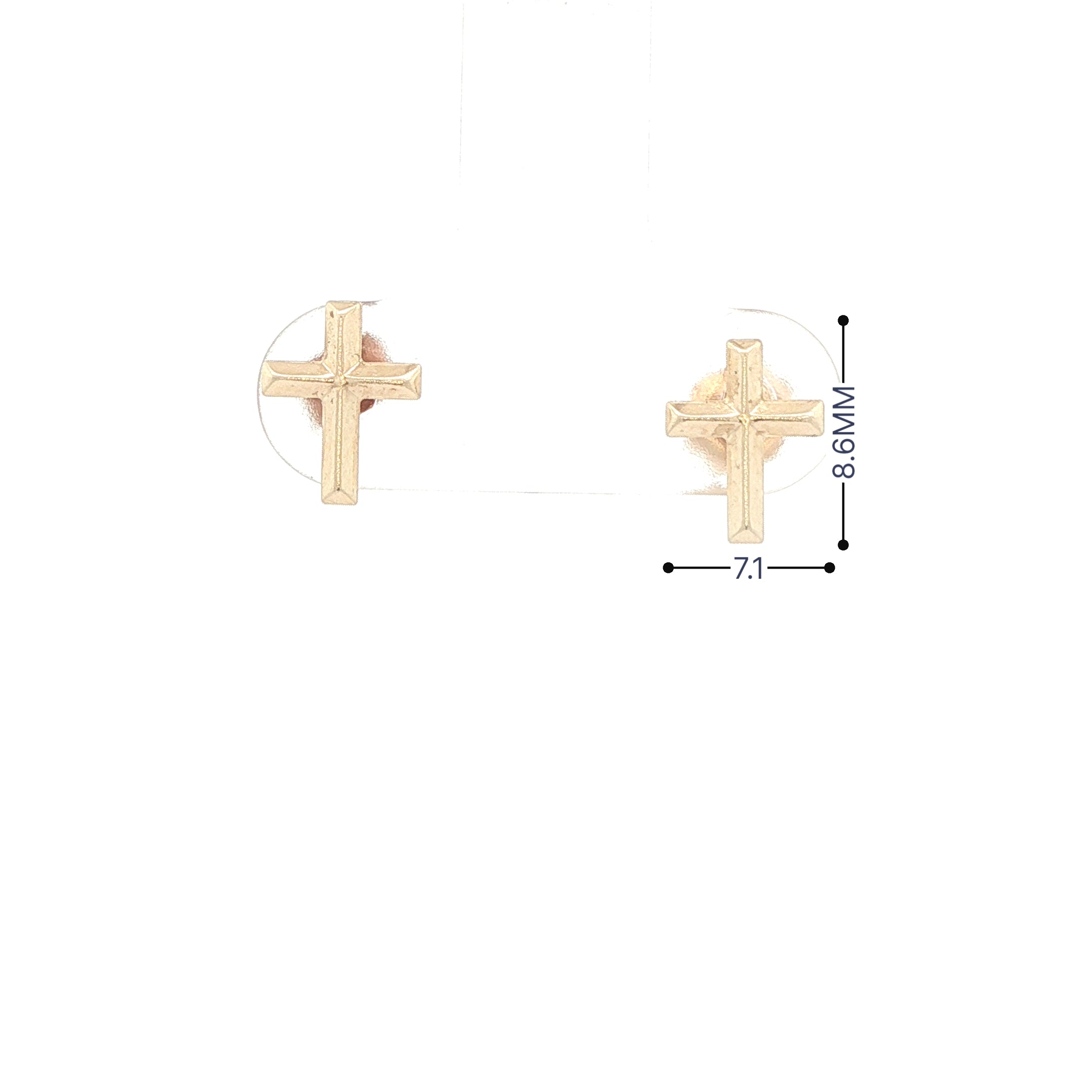 Estate 14K Yellow Gold Cross Stud Earrings