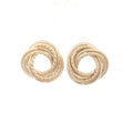 Estate Vintage 14K Yellow Gold Double Circle Rope Knot Earrings Circa 1980s–1990s