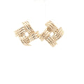 Estate Vintage 14K Yellow Gold Ribbed Openwork Knot Earrings Circa 1980s–1990s