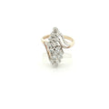 Estate 1990s 14K Two-Tone Gold 1.00 CTW Diamond Cluster Ring G/H VS2–SI – Size 6.25