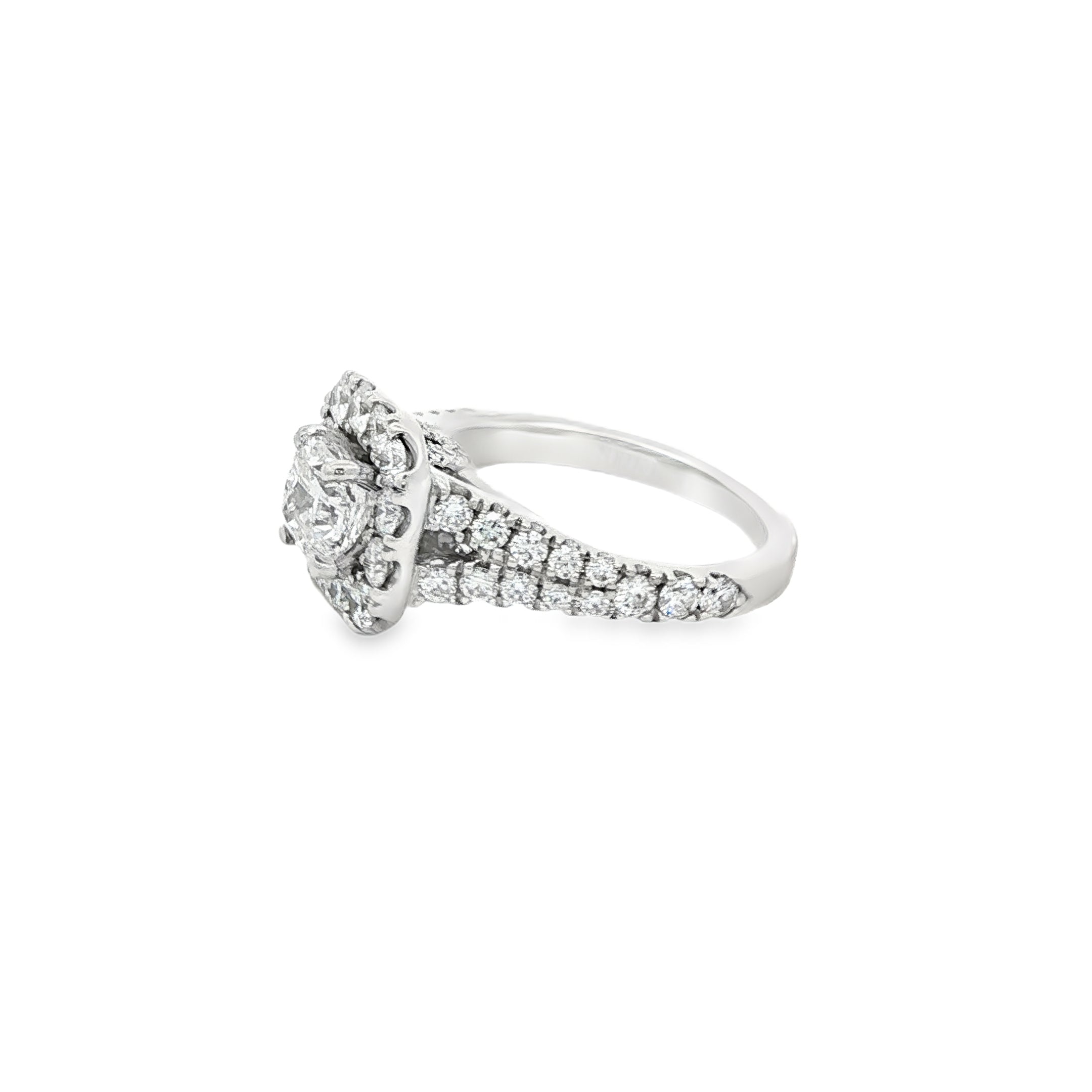 14k White Gold Cushion Diamond Engagement Neil Lane Ring