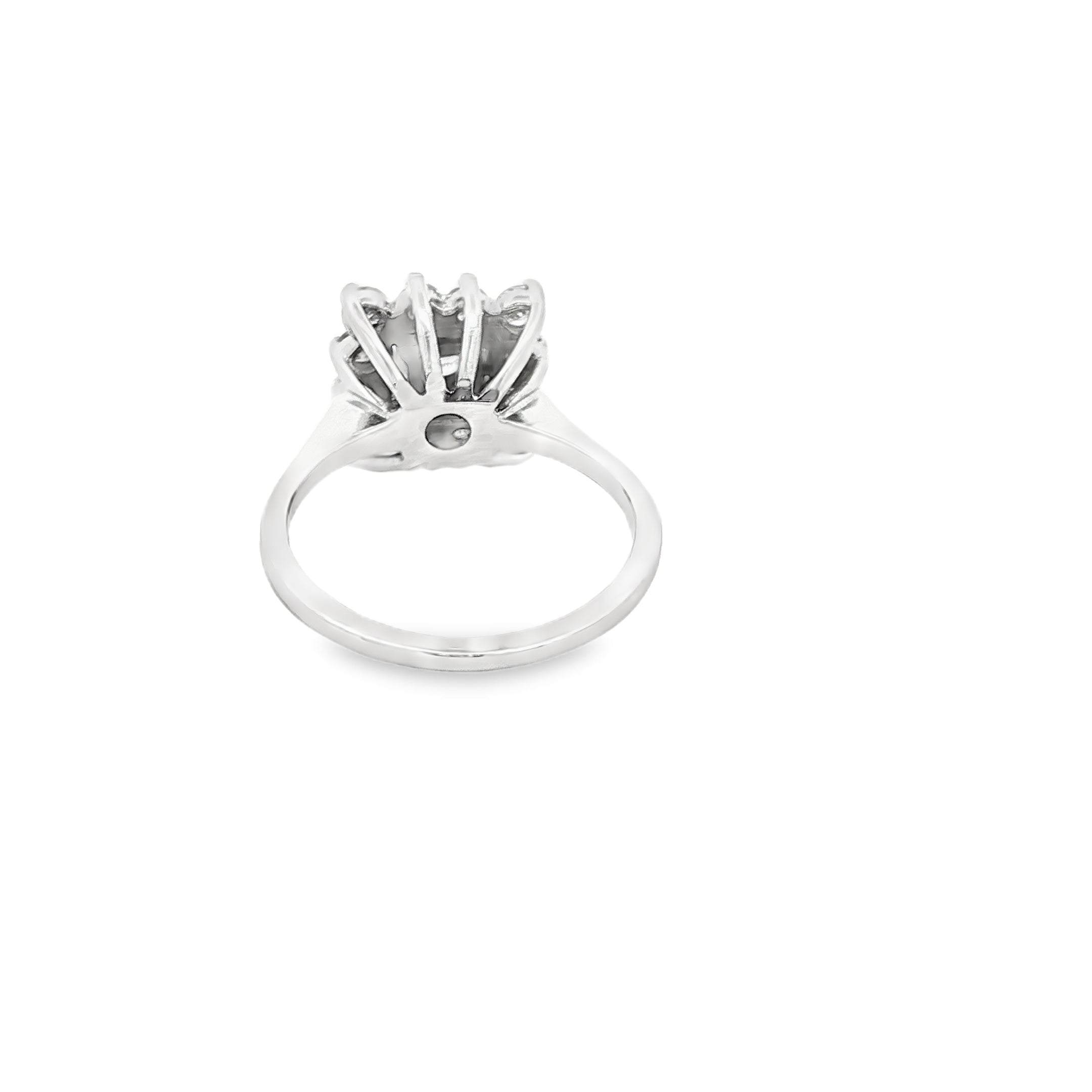 14k White Gold Diamond Cluster Ring