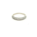 Estate 14K White Gold Diamond Multi Cluster Band Ring Size 8