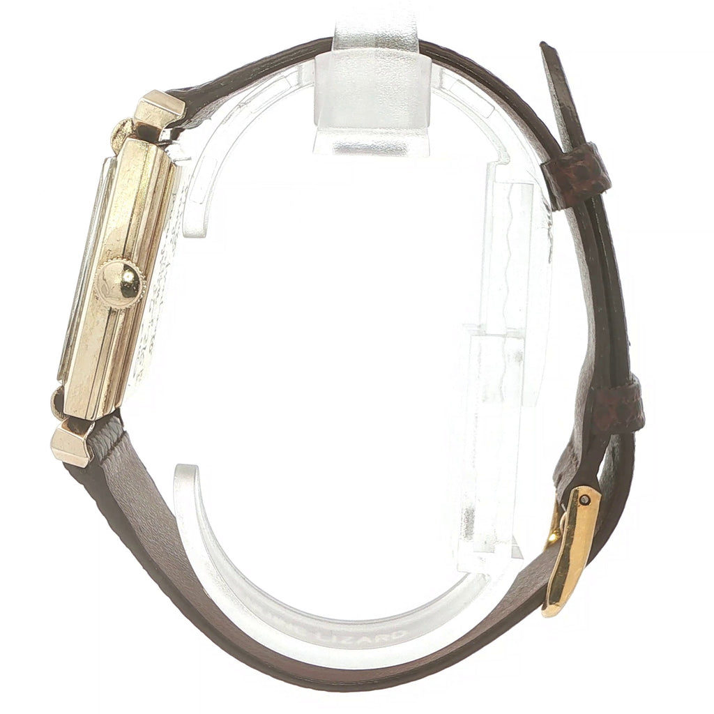 Estate Longines Mid-Century 1950s–1960s 14K Yellow Gold Rectangular Dress Watch 44mm x 31mm
