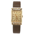 Estate Longines Mid-Century 1950s–1960s 14K Yellow Gold Rectangular Dress Watch 44mm x 31mm