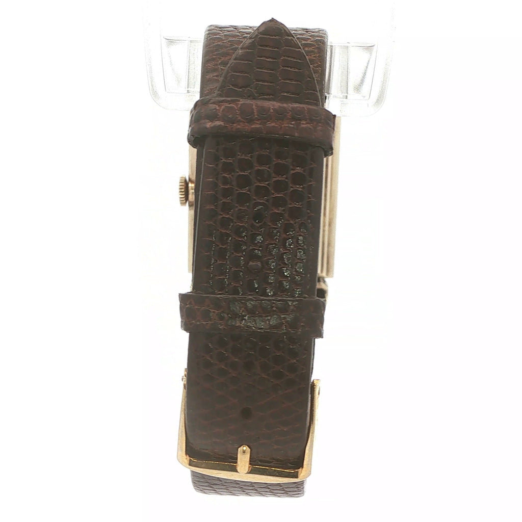 Estate Longines Mid-Century 1950s–1960s 14K Yellow Gold Rectangular Dress Watch 44mm x 31mm