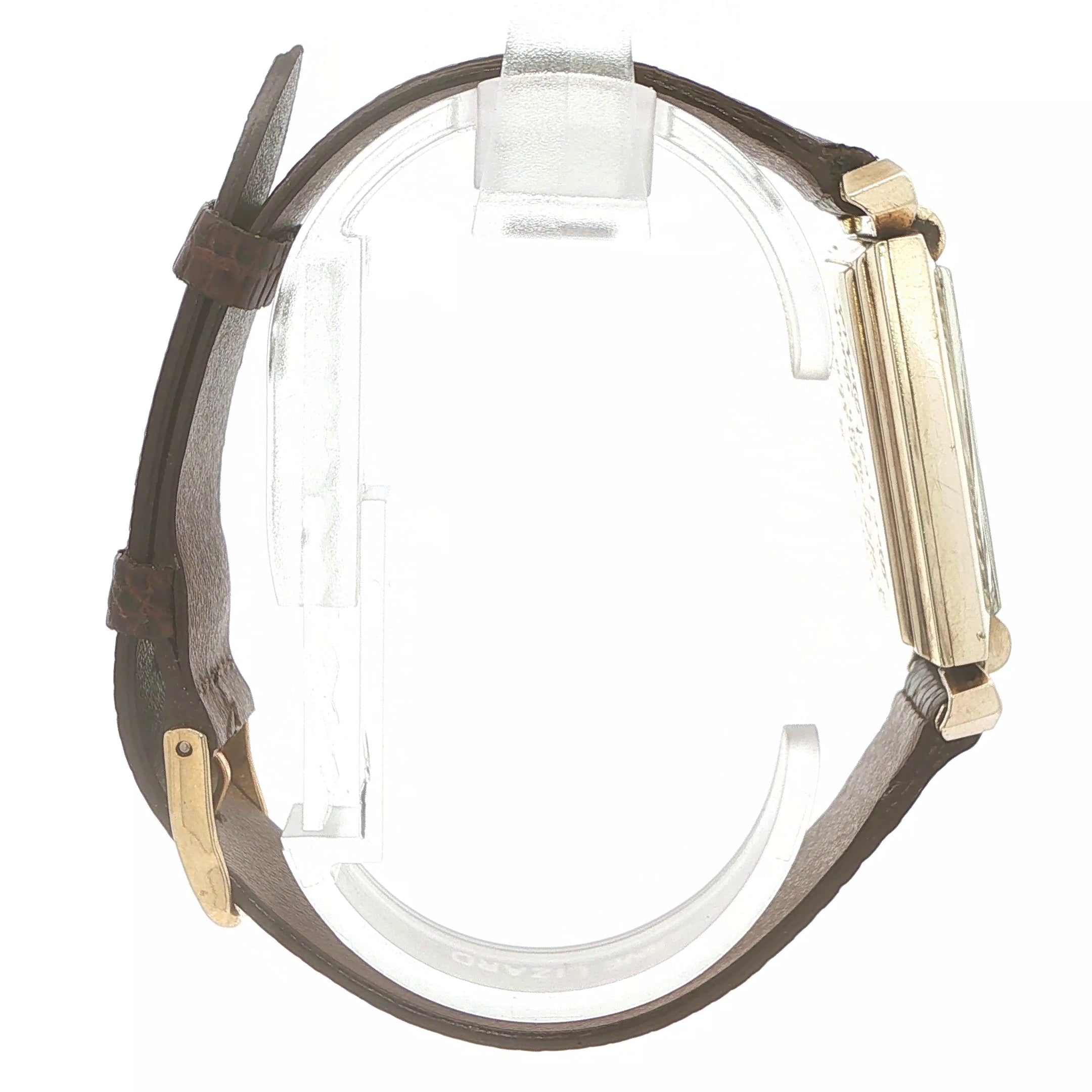 Estate Longines Mid-Century 1950s–1960s 14K Yellow Gold Rectangular Dress Watch 44mm x 31mm