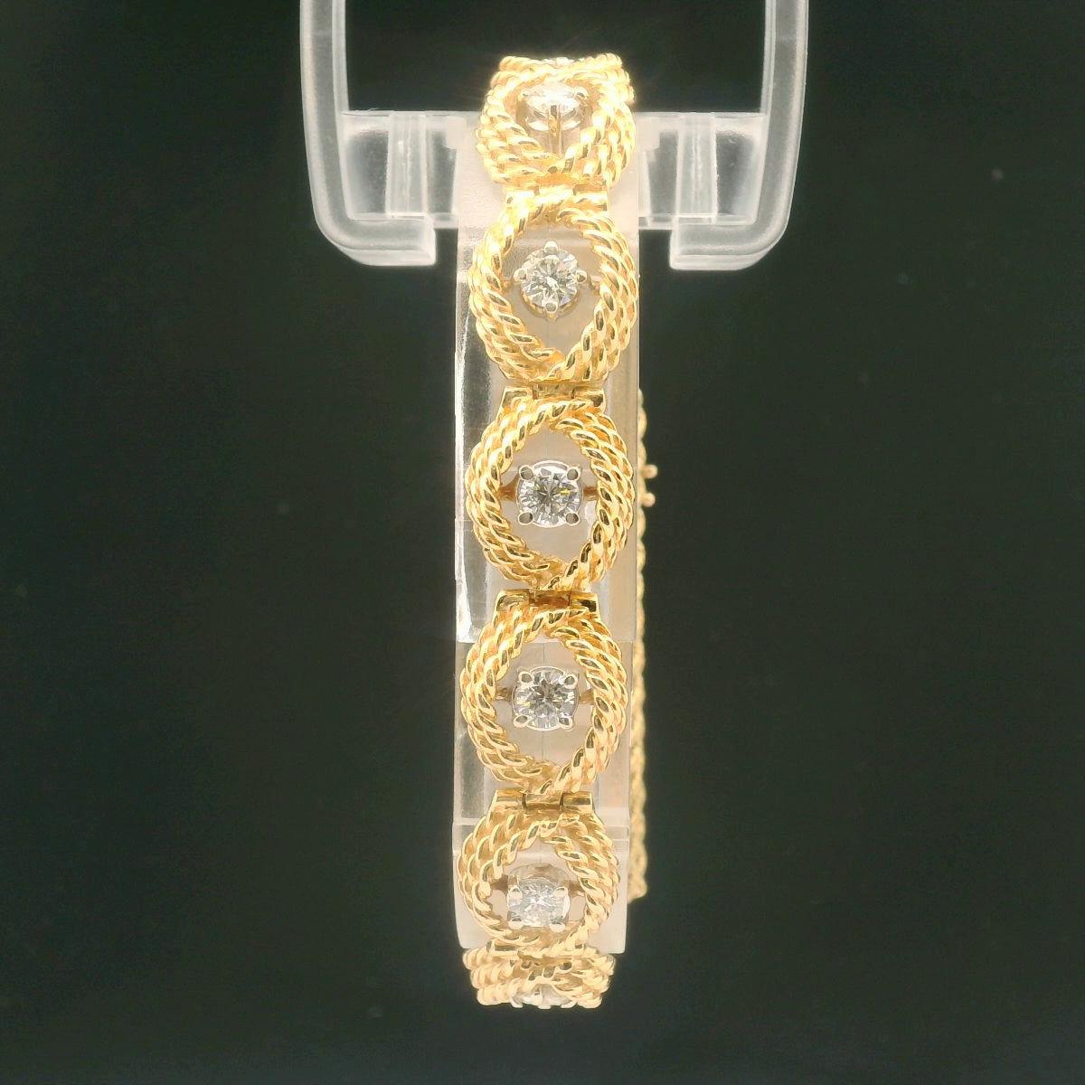 14K Gold Diamond Rope Bracelet