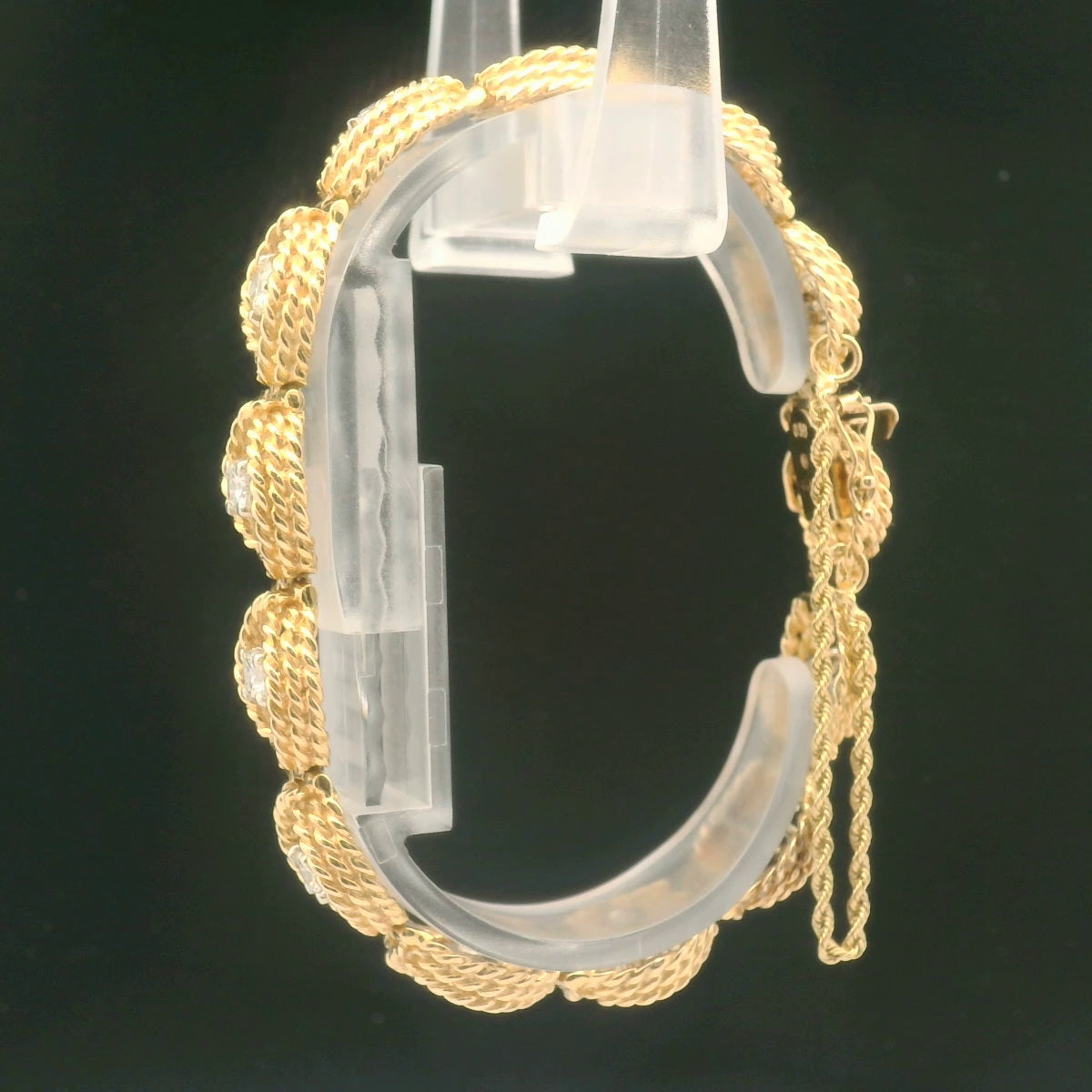 14K Gold Diamond Rope Bracelet