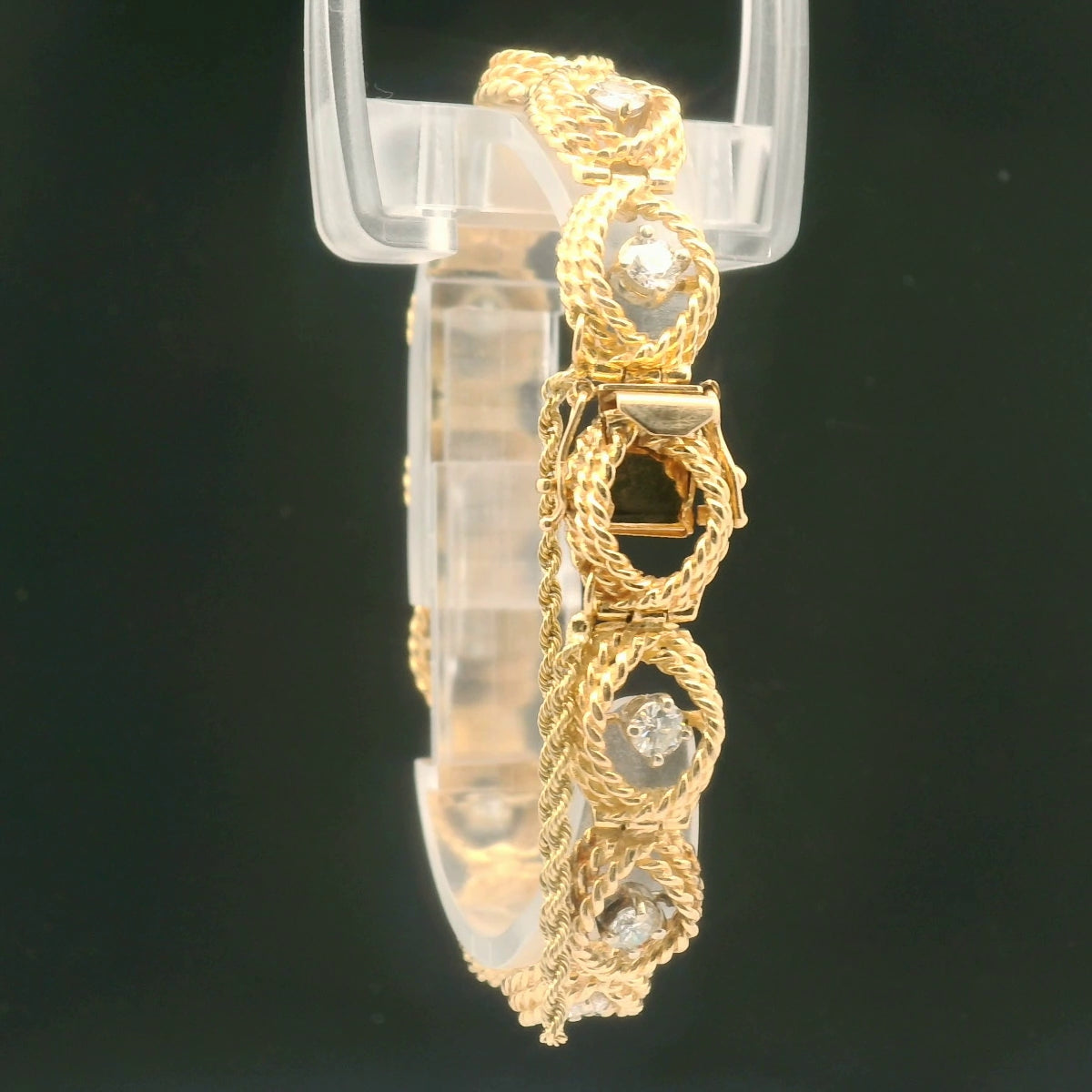 14K Gold Diamond Rope Bracelet
