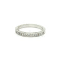 Estate 14K White Gold Diamond Carved Band Ring 0.20 CTW Size 9