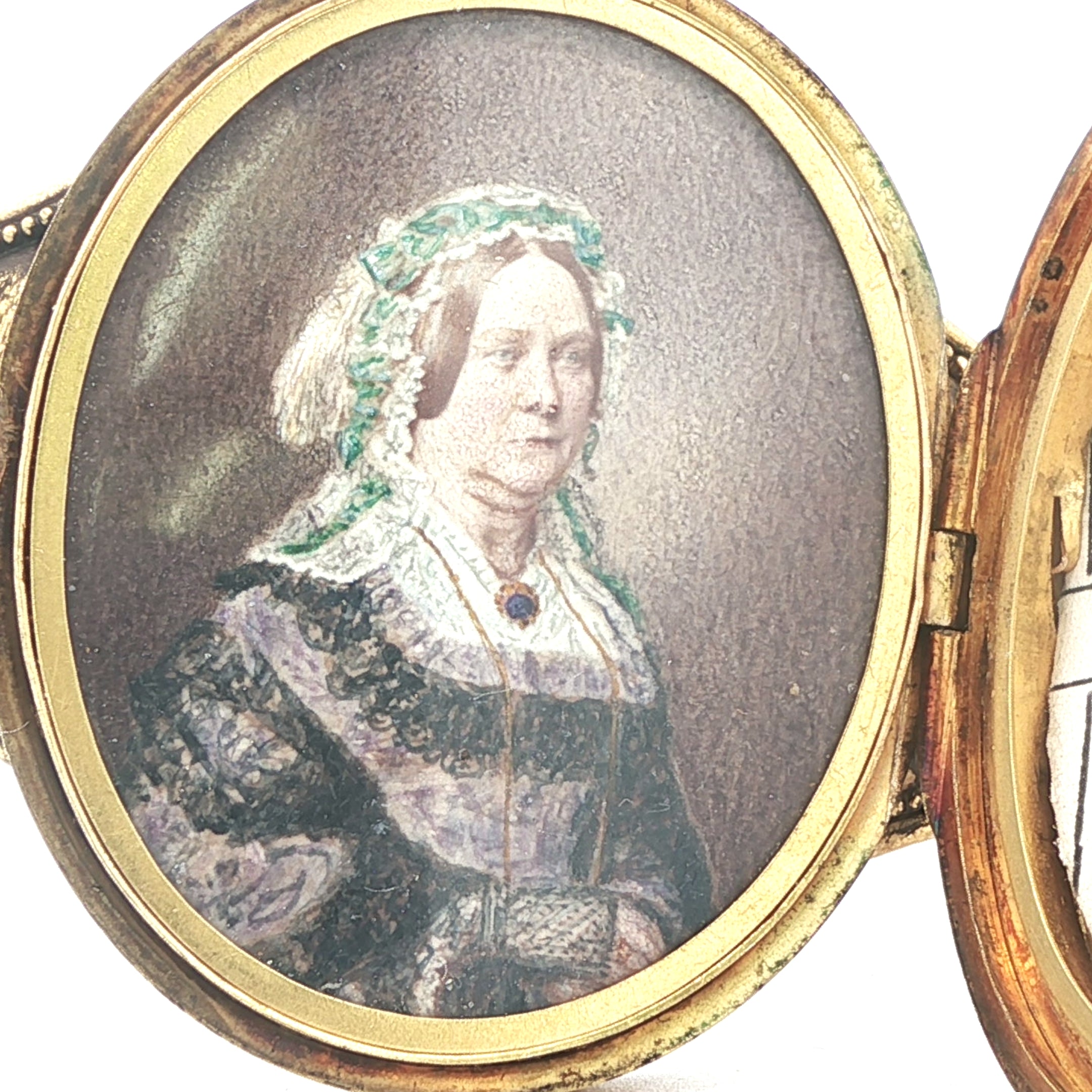Victorian 1868 Estate 22K Yellow Gold Mourning Bracelet with Hand-Painted Portrait Miniatures – Stuyvesant Family