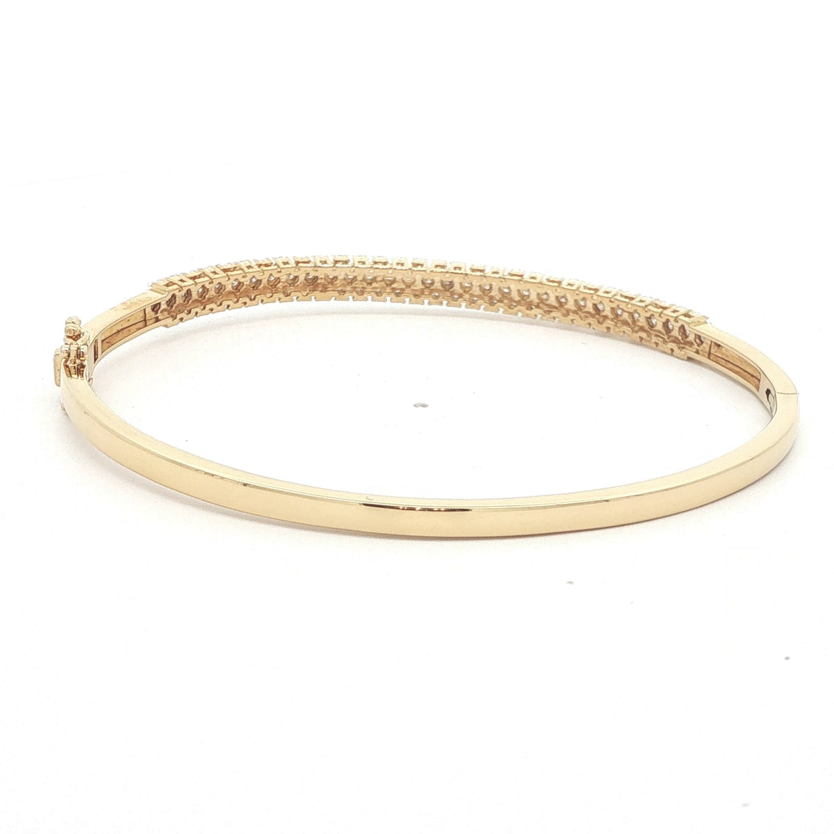 Estate Gold-Plated 0.25 CTW Diamond Cluster Bangle – 7-Inch Wrist