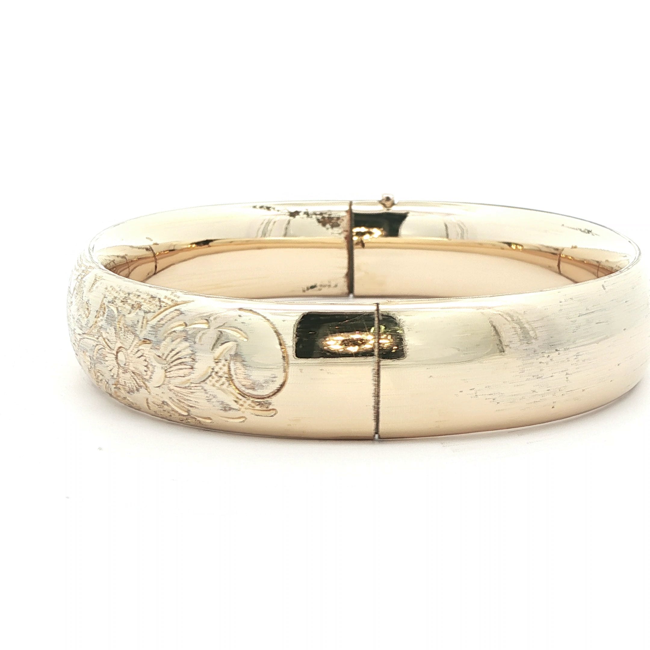 Gold Filled 1960s Vintage Floral bangle