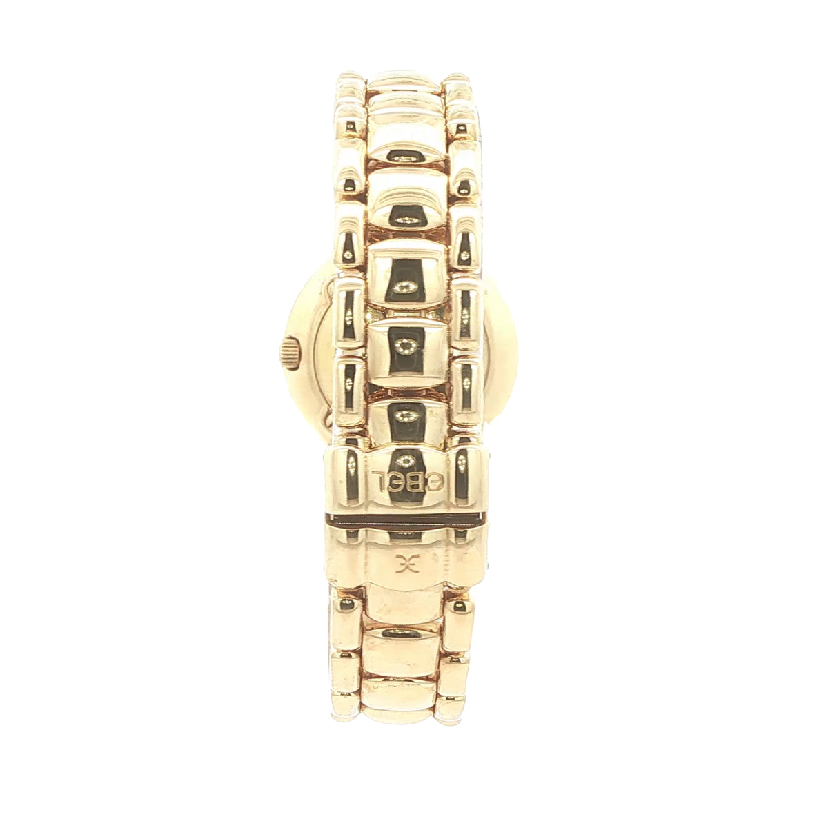 Vintage 1990s Ebel Beluga 18K Yellow Gold Diamond Mother-of-Pearl 24mm Estate Watch