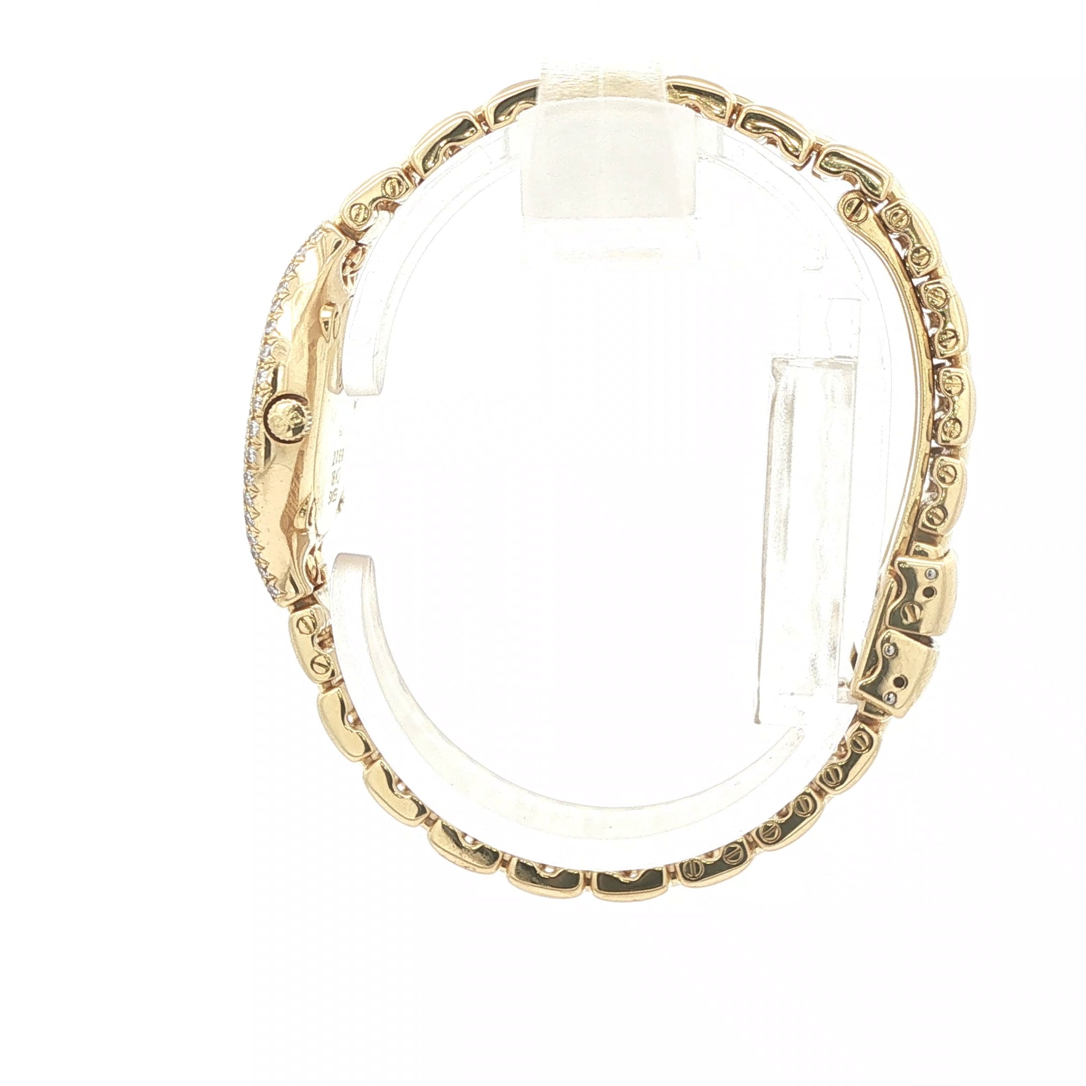 Estate Vintage Ebel Beluga 18K Yellow Gold Diamond Mother of Pearl Dial Watch Circa 1990s