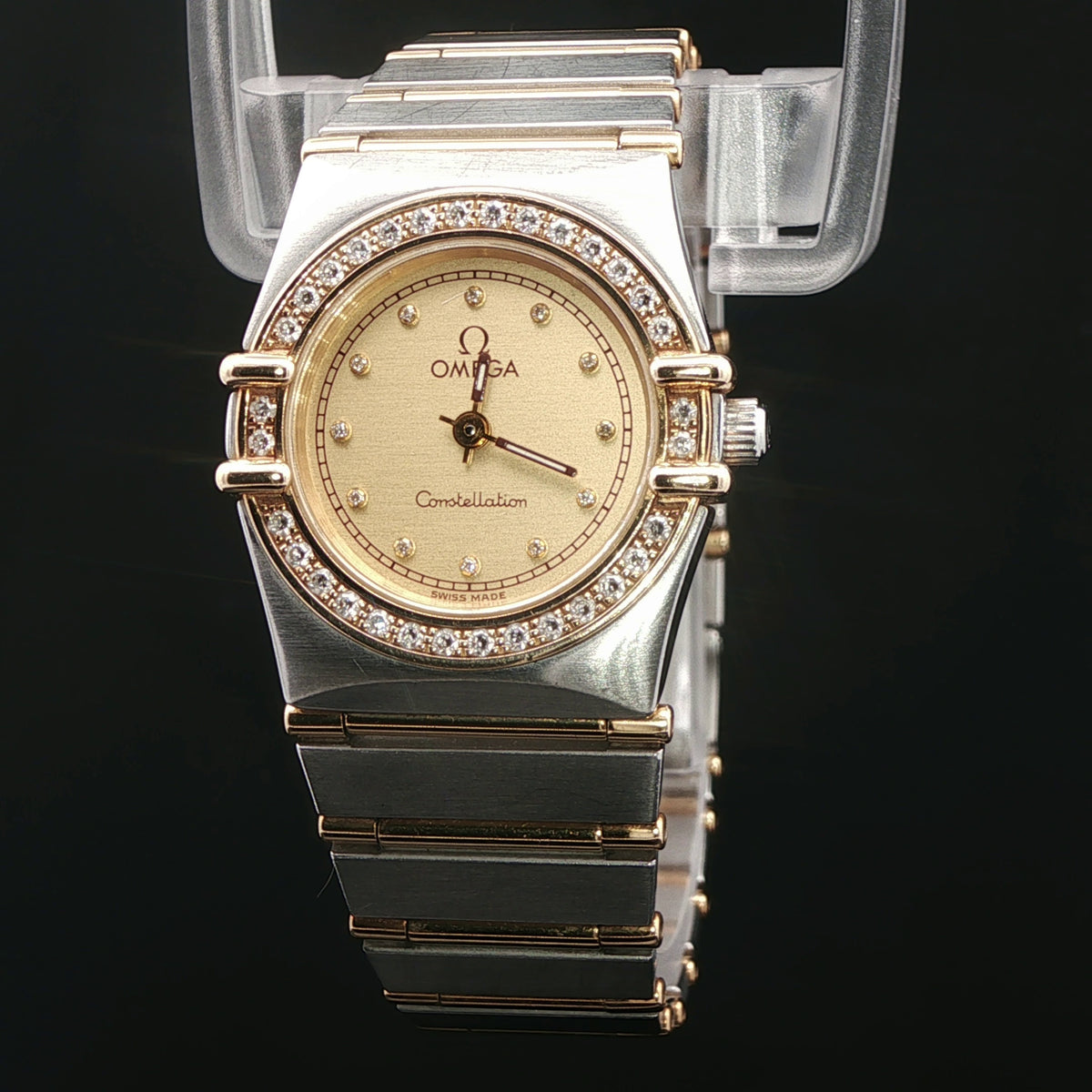 1993 Vintage Estate Omega Constellation Ladies’ Diamond Watch – 18K Yellow Gold & Stainless Steel