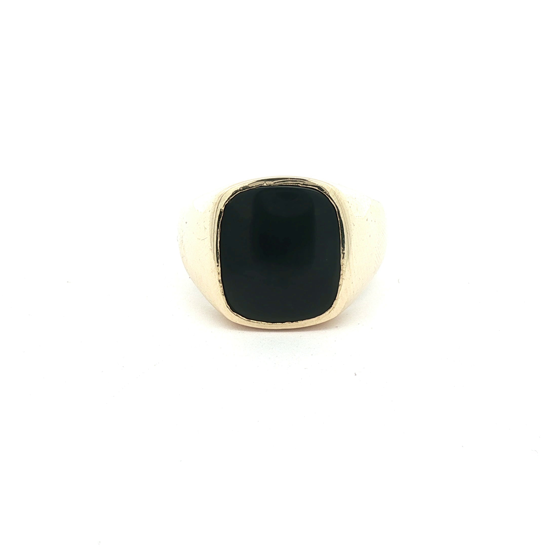 14K Yellow Gold Ring with Square Onyx