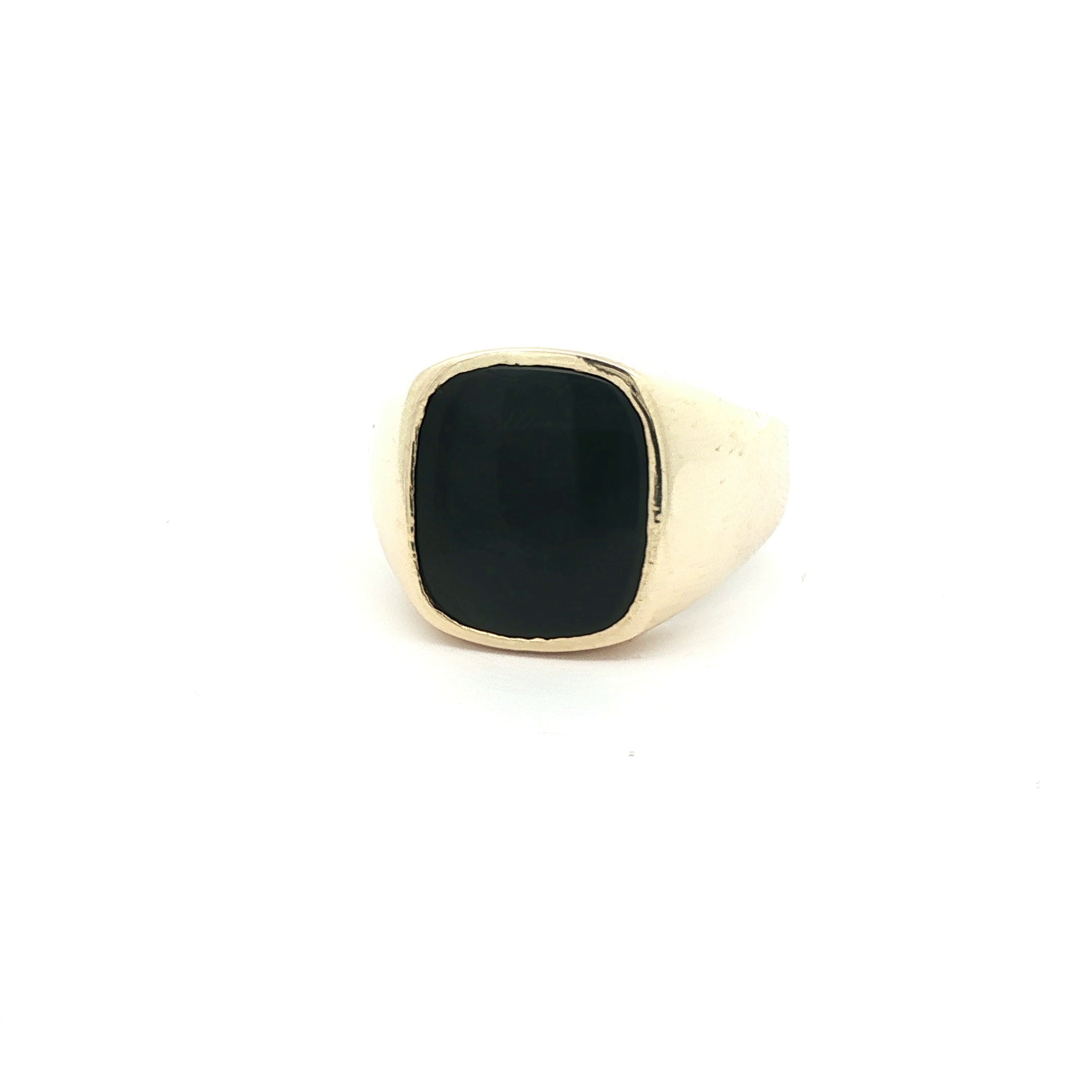 14K Yellow Gold Ring with Square Onyx