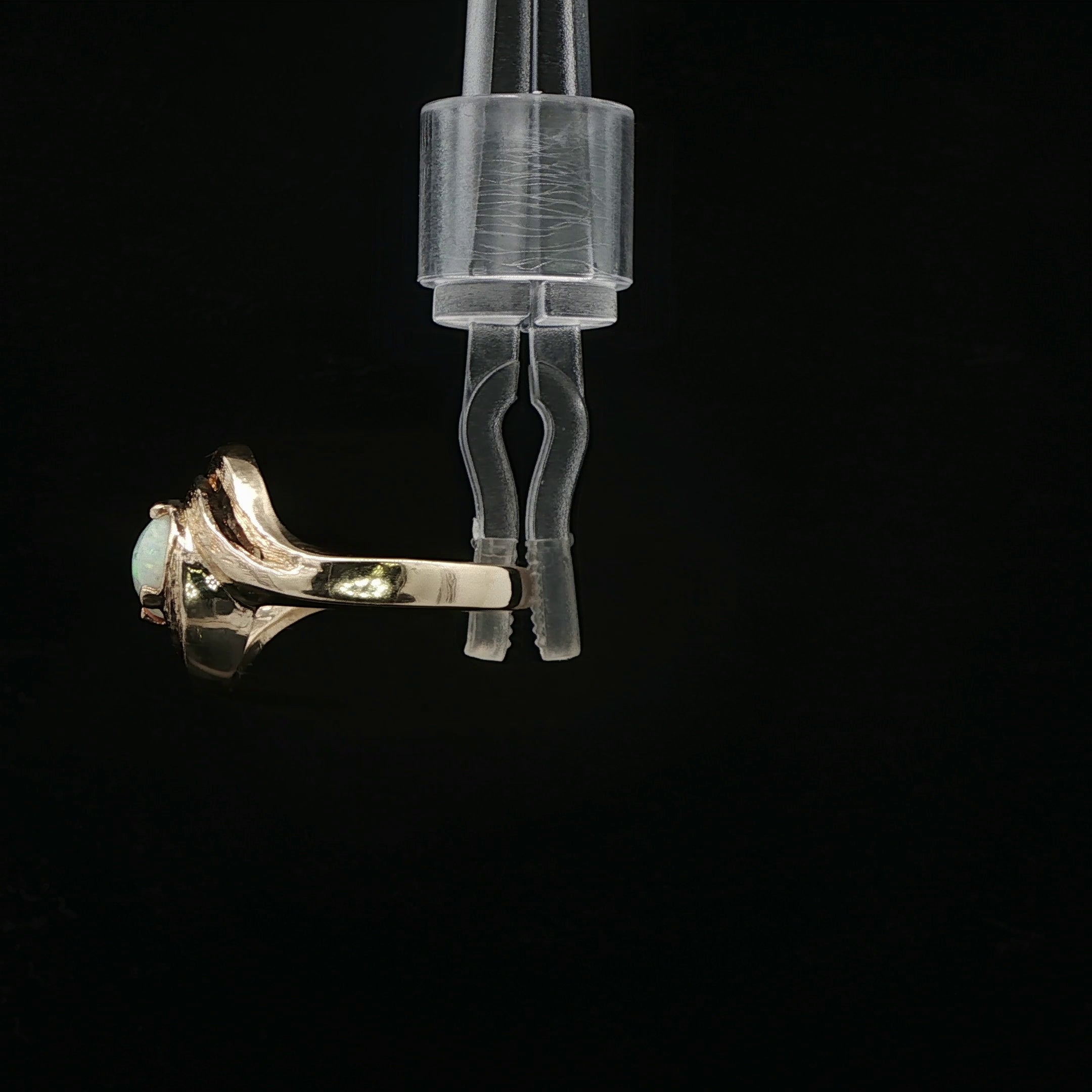 14k Yellow Gold Cocktail Ring with Oval Opal Cabochon