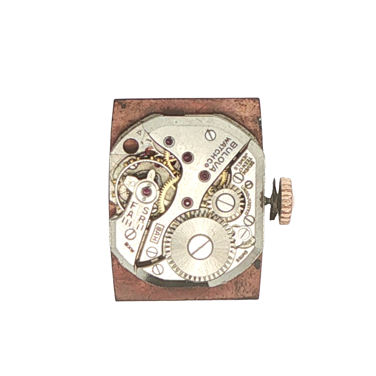 Vintage 1940s Bulova 14K Solid Rose Gold Art Deco Manual Wind Estate Watch