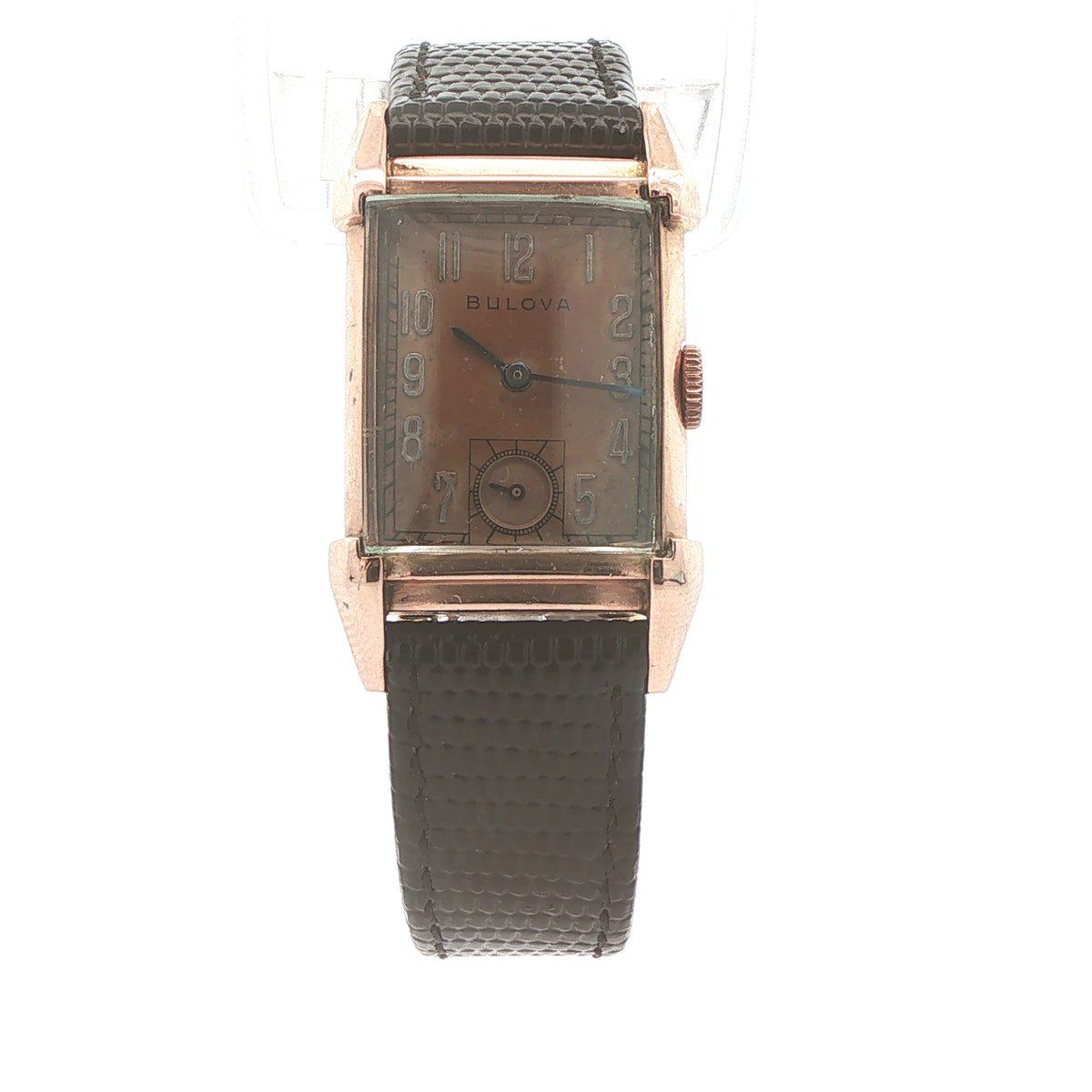 1946 Vintage Estate Bulova 14K Rose Gold-Filled Rectangular Watch – 21mm