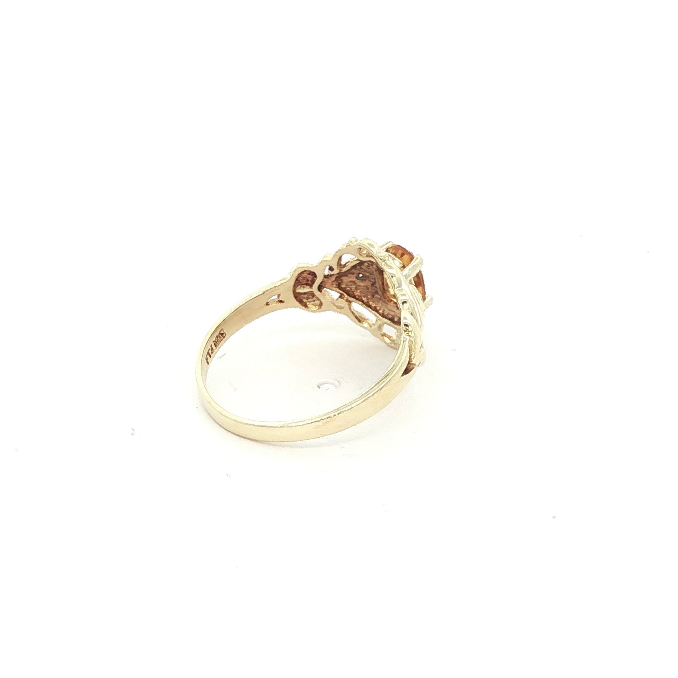 10k Yellow Gold Citrine Oval Diamond Ring