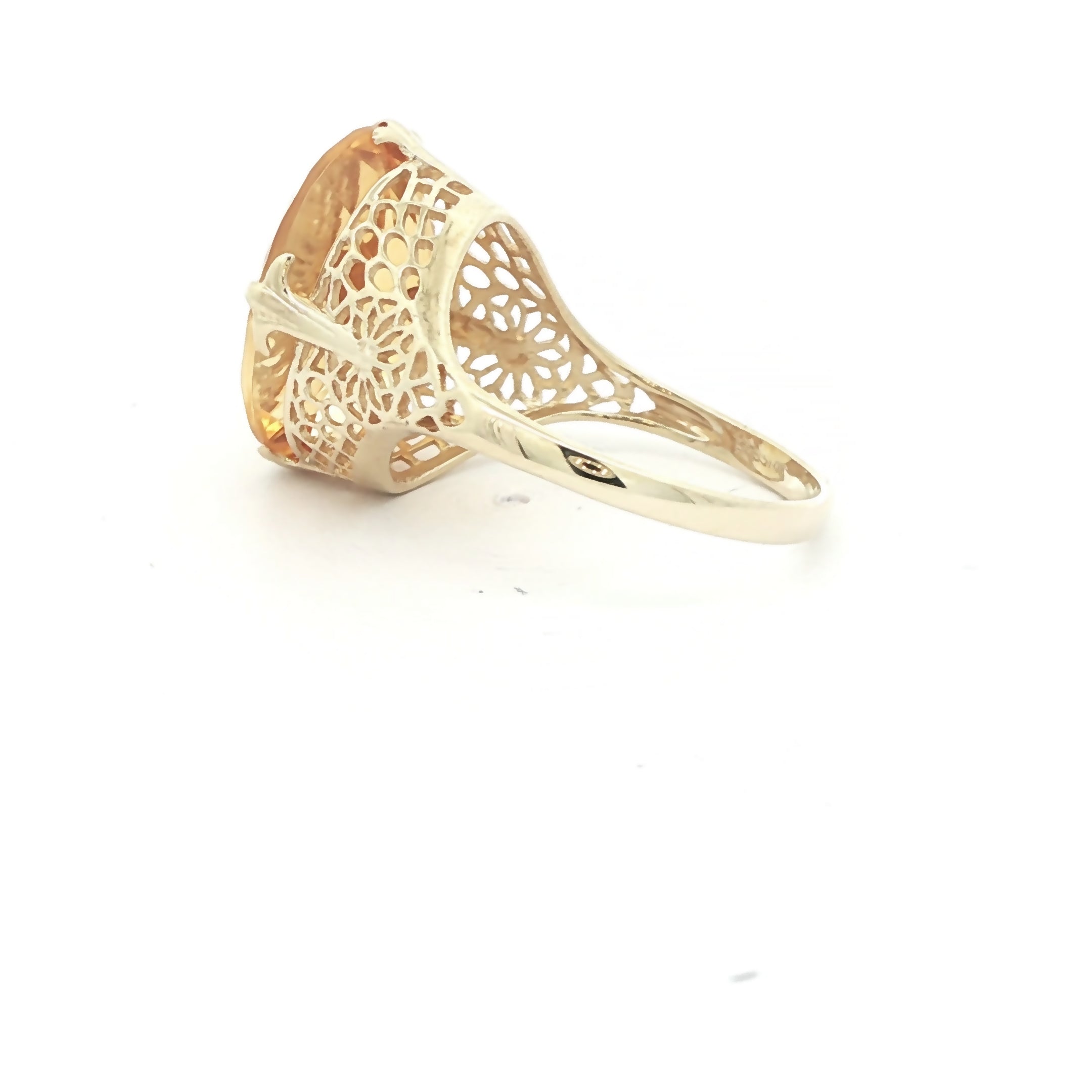 10k Cocktail Oval Citrine Ring