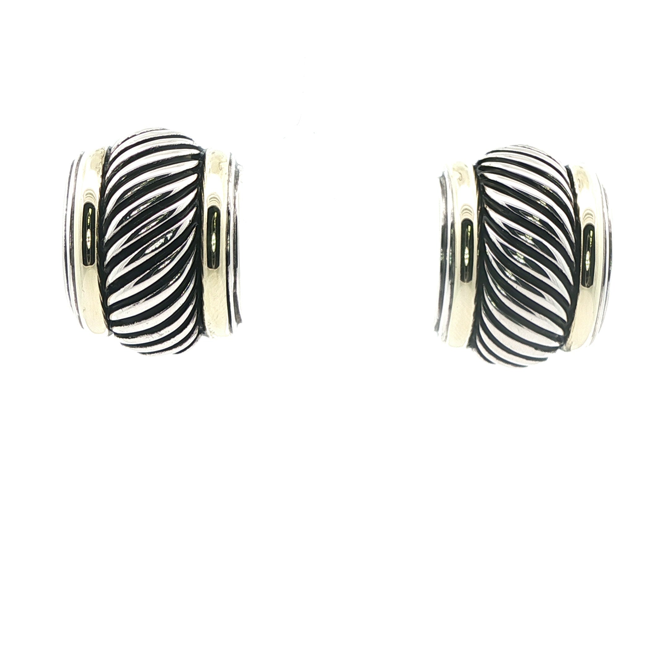 14k Yellow Gold with Sterling Silver David Yurman Twisted Stud Earrings