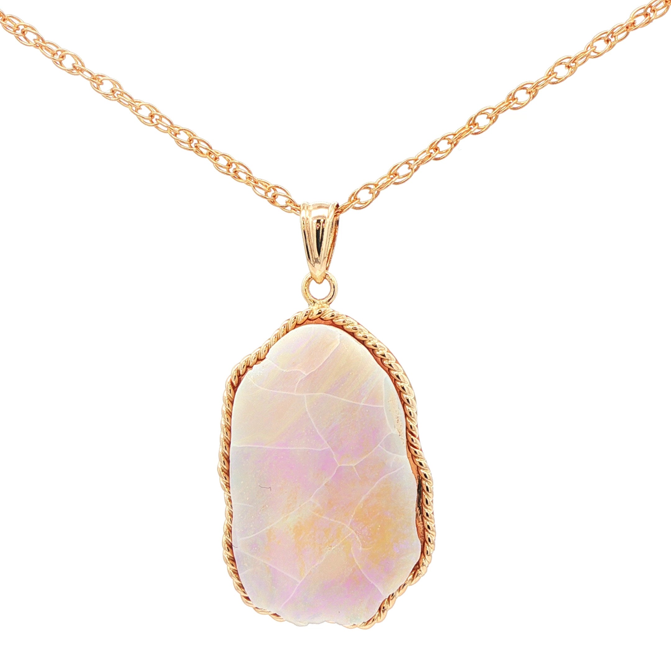 14K Opal Pendant with Gold Frame