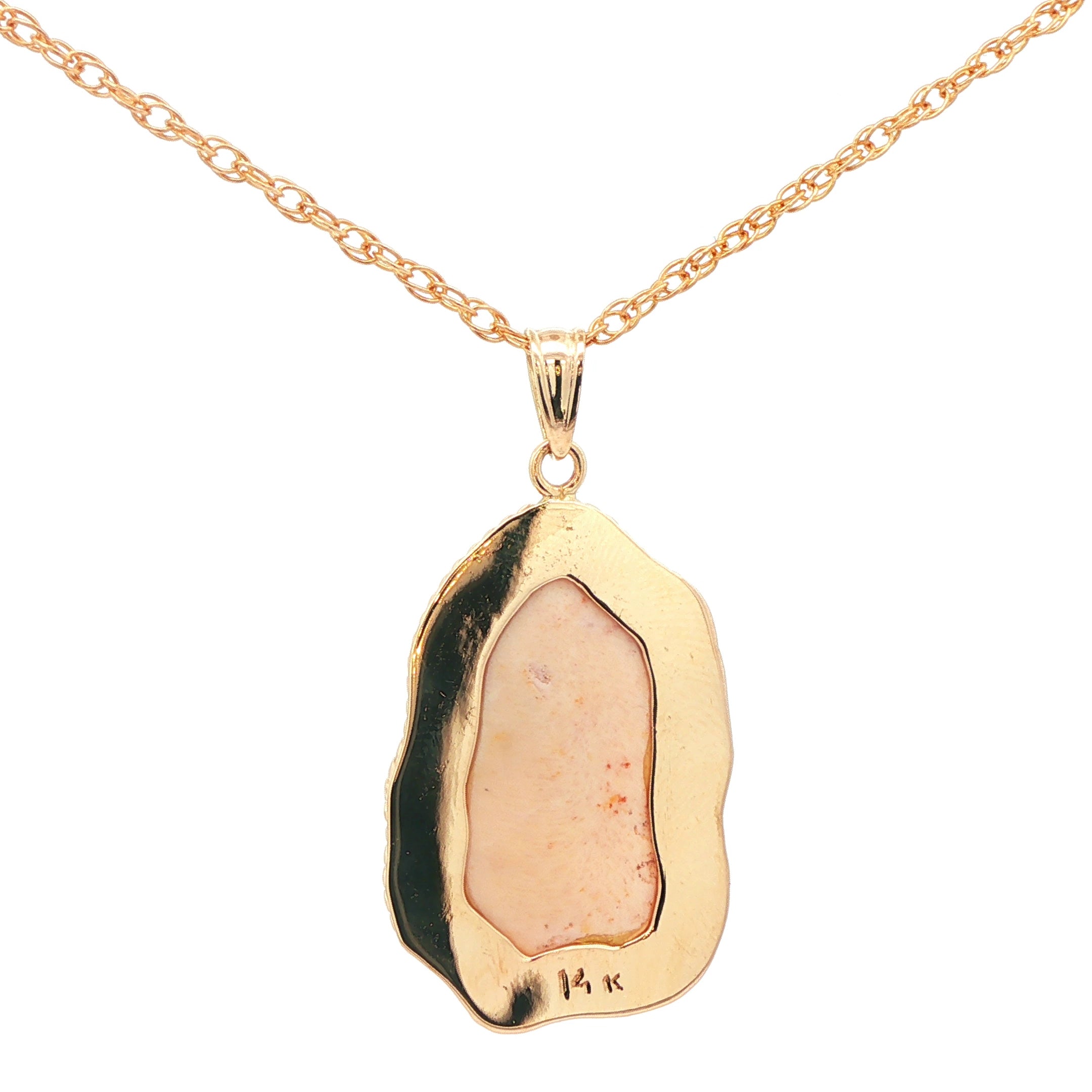 14K Opal Pendant with Gold Frame