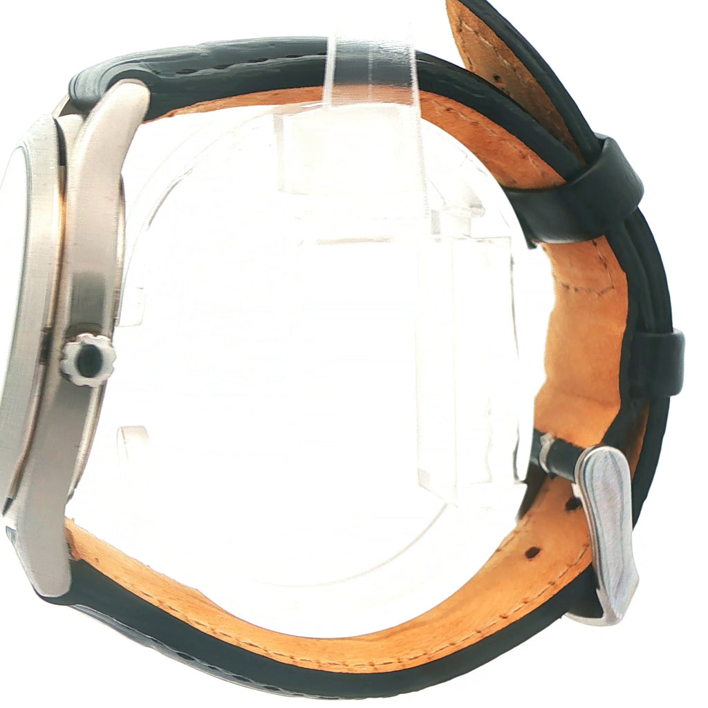 Seiko Titanium 50M Men's Watch-Blue Dial,Day-Date Leather band