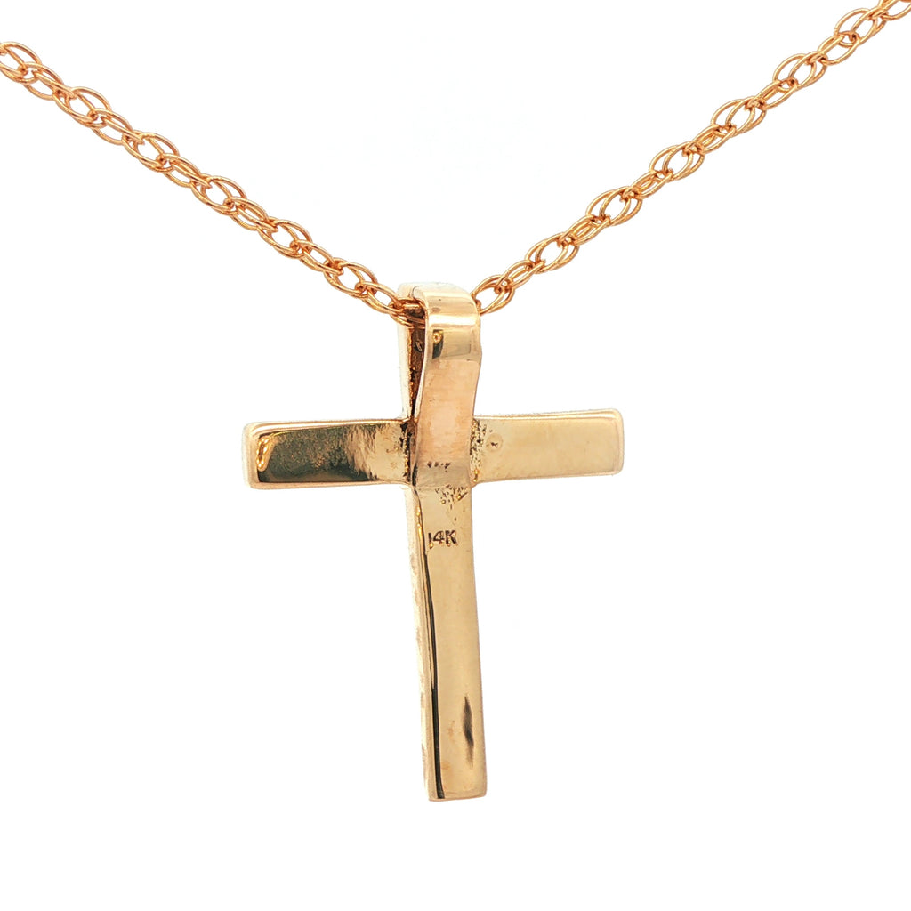 14K Yellow Gold Estate Solid Cross