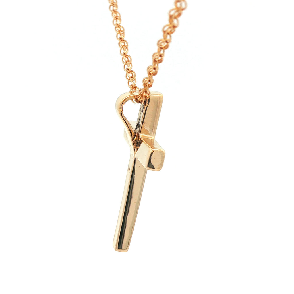 14K Yellow Gold Estate Solid Cross