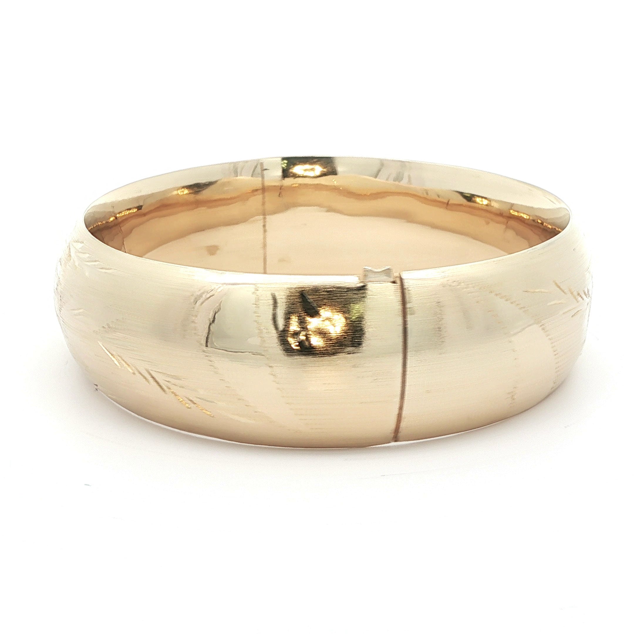 14K Yellow Gold Vintage Foral Etched bangle