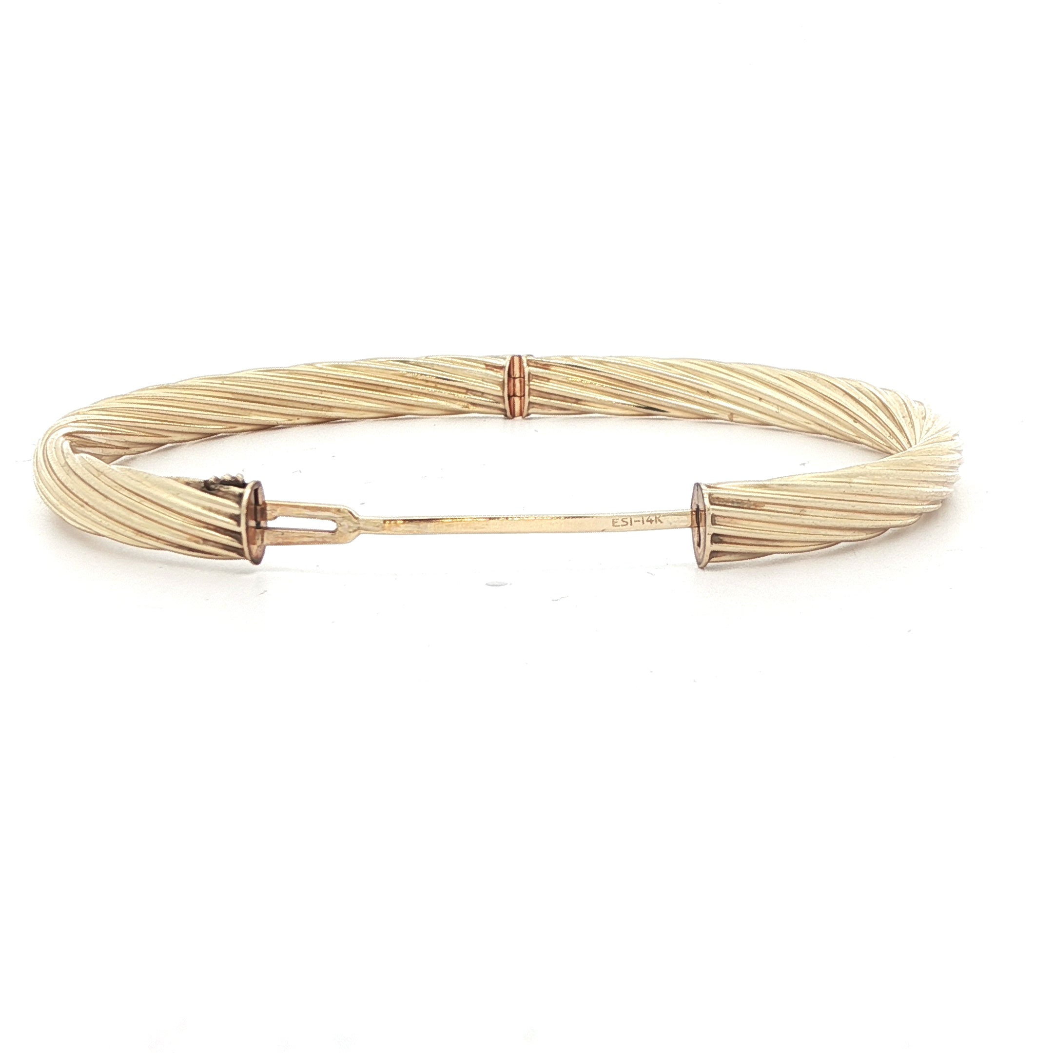 14k Yellow Gold 1990s Twisted Multi-Rope Bangle