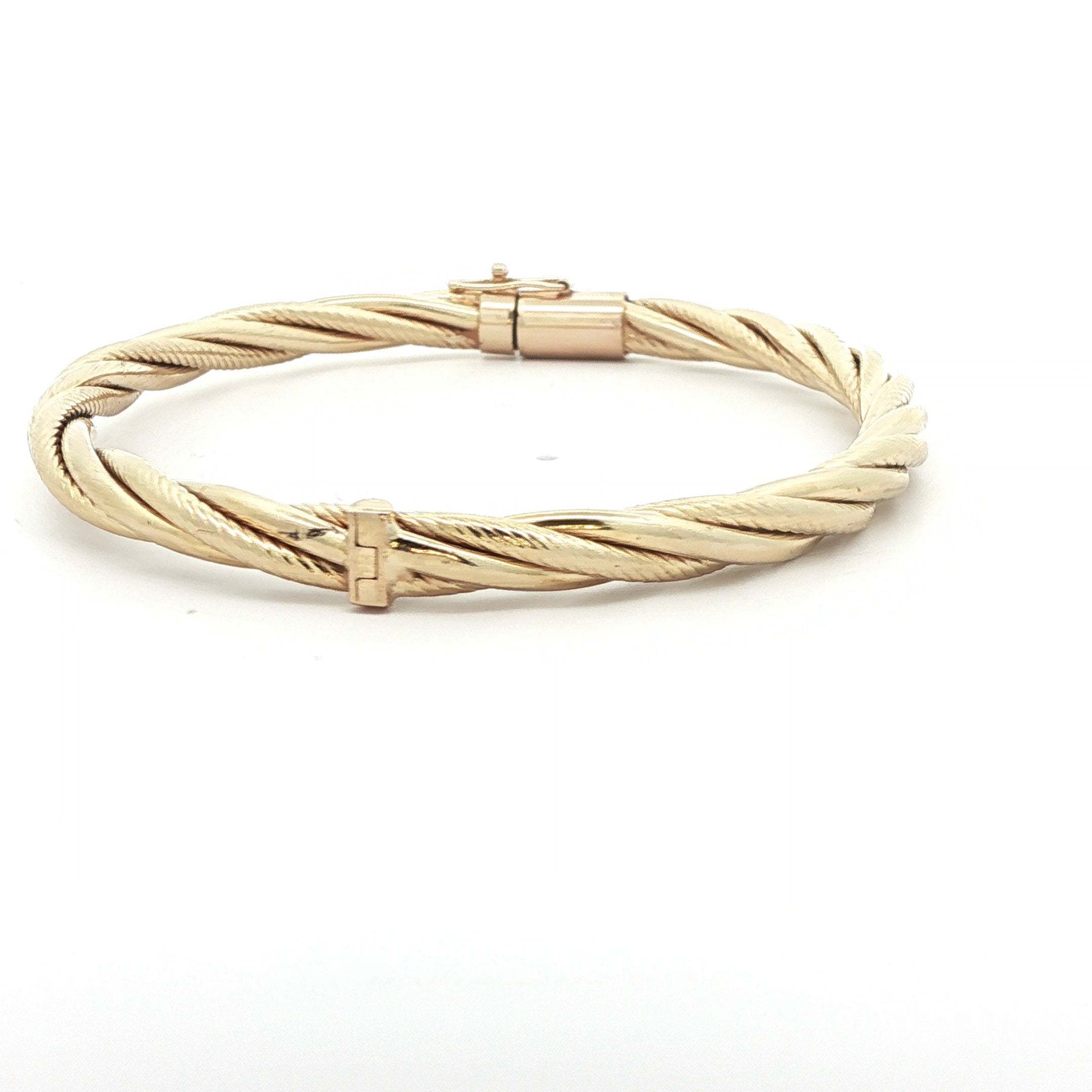 14k Yellow Gold 1995 Twisted Bangle