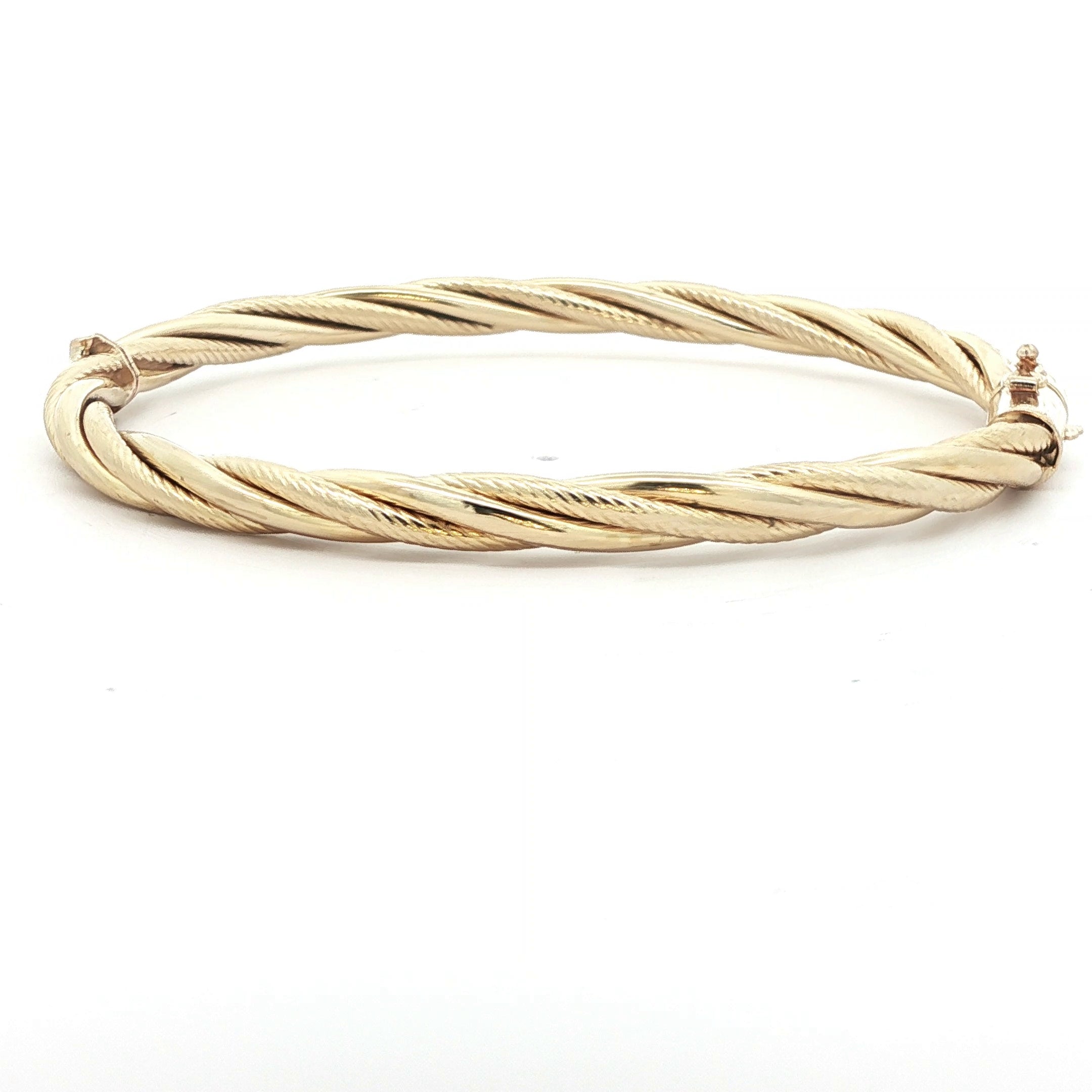 14k Yellow Gold 1995 Twisted Bangle