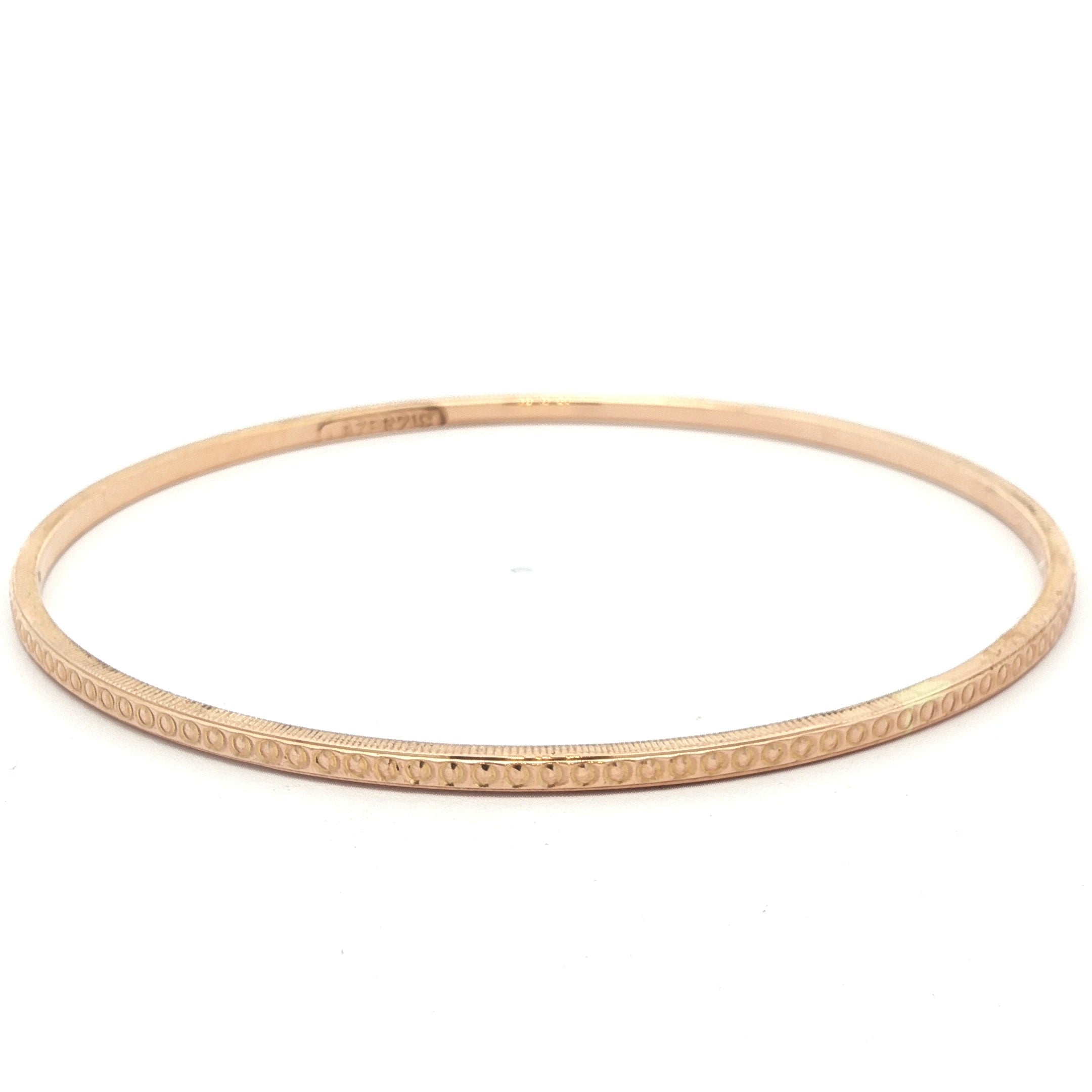 1970s Vintage 21K Yellow Gold Textured Bangle – Estate