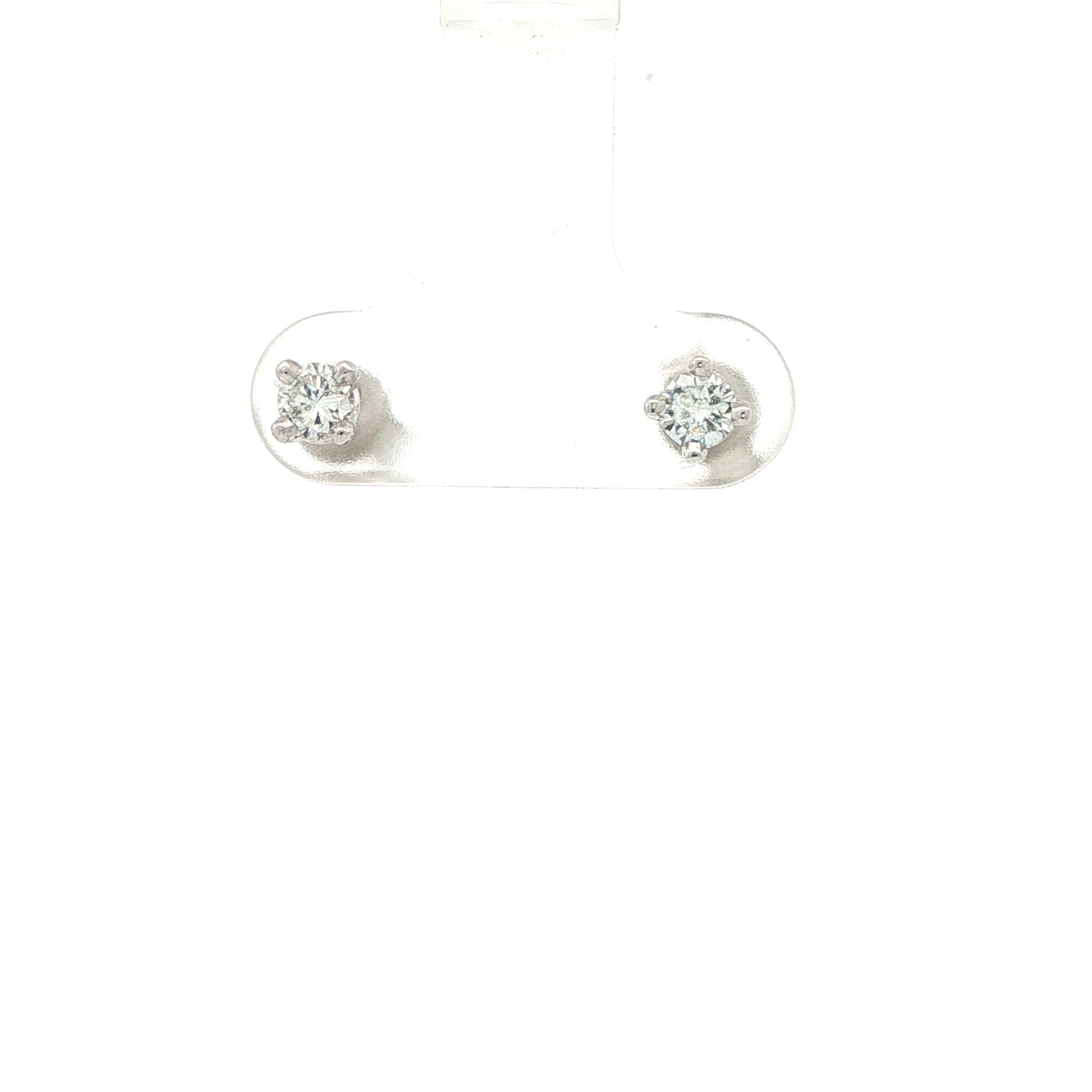 14K White Gold Diamond Stud Earrings - 0.30 CTW VS1 FG Color