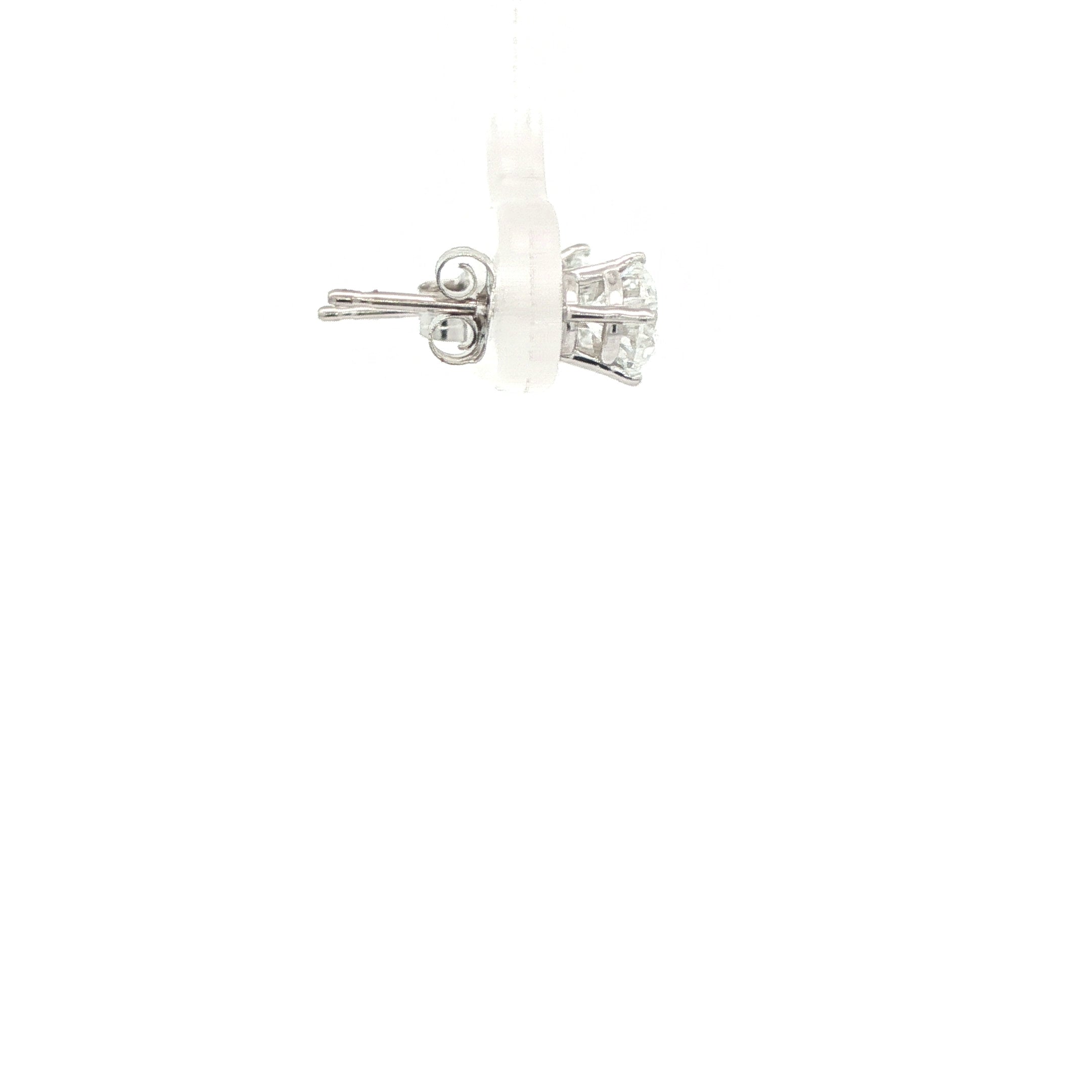 14K White Gold Round Cut Lab-Grown Diamond Earrings - 0.77 ctw VS Clarity