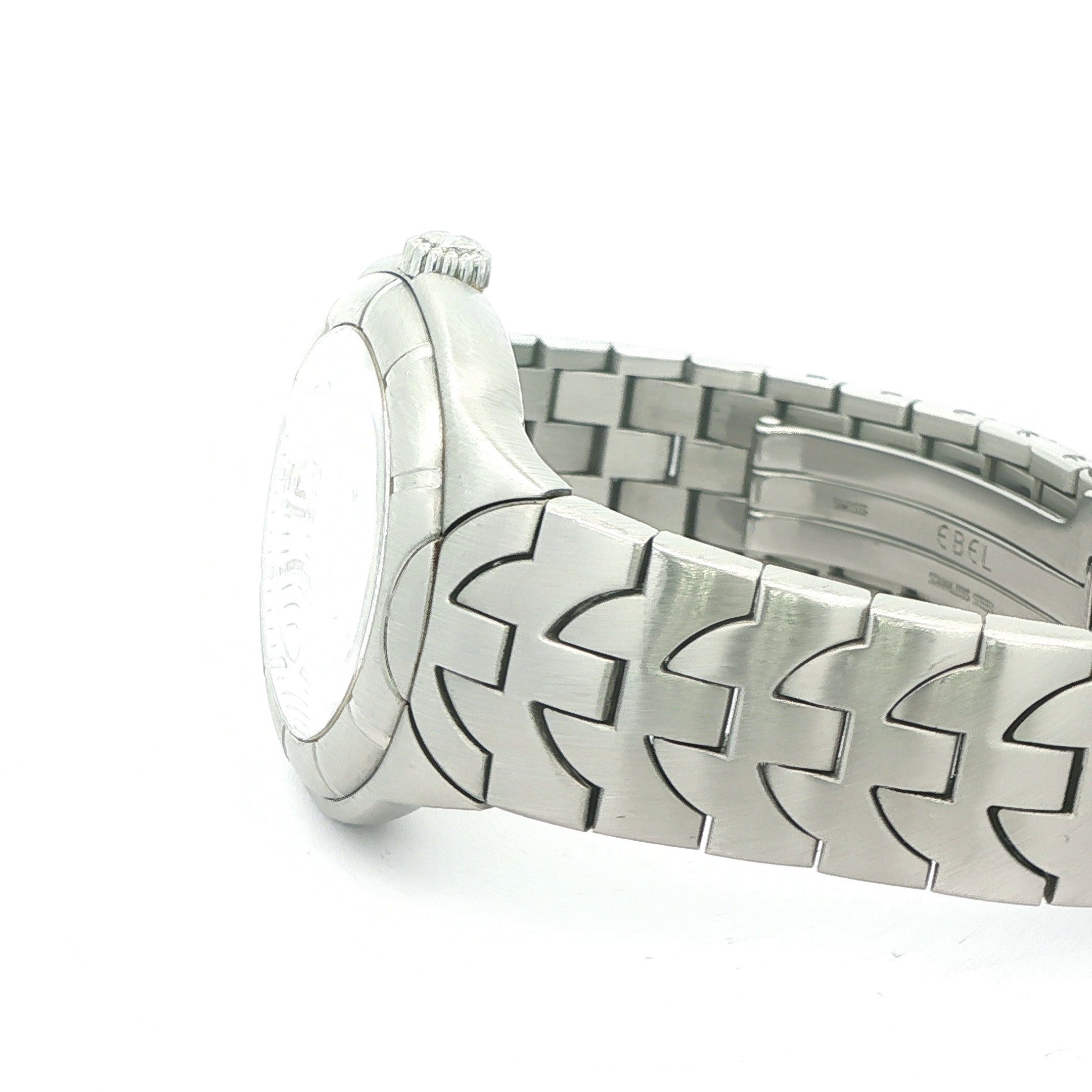 Estate Ebel Type E Stainless Steel Swiss Quartz Watch White Dial Ref 9187C41