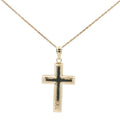 Estate 14K Yellow Gold Cross Pendant Modern Minimalist Design