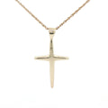 Estate 14K Yellow Gold Cross Pendant Classic Polished Design